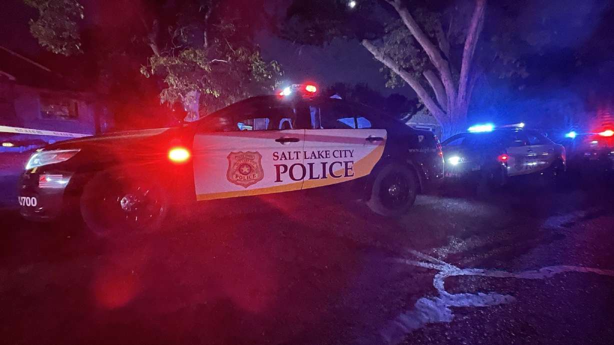 A man was hospitalized Saturday night after police say he pointed a gun at them from inside his home as "smoke billowed from his yard."