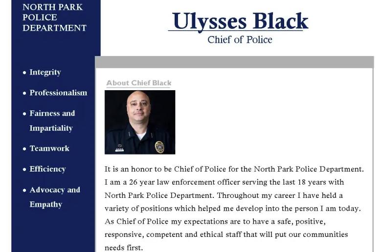 North Park Police Chief Ulysses Michael Black has resigned after being charged with driving under the influence in Idaho.
