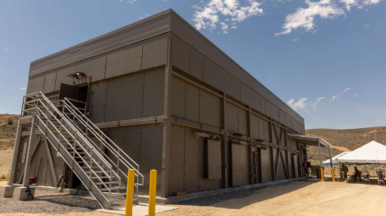 The new Special Operations Forces Live-Fire Shoot House at Camp Williams is pictured on Monday. The Beehive State joined an exclusive club Monday, as Camp Williams cut the ribbon on its new Special Operations Forces Live-Fire Shoot House for urban combat and building clearance training.
