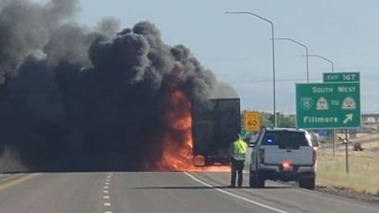 A semitruck fire on I-15 near Fillmore caused major delays Monday evening.