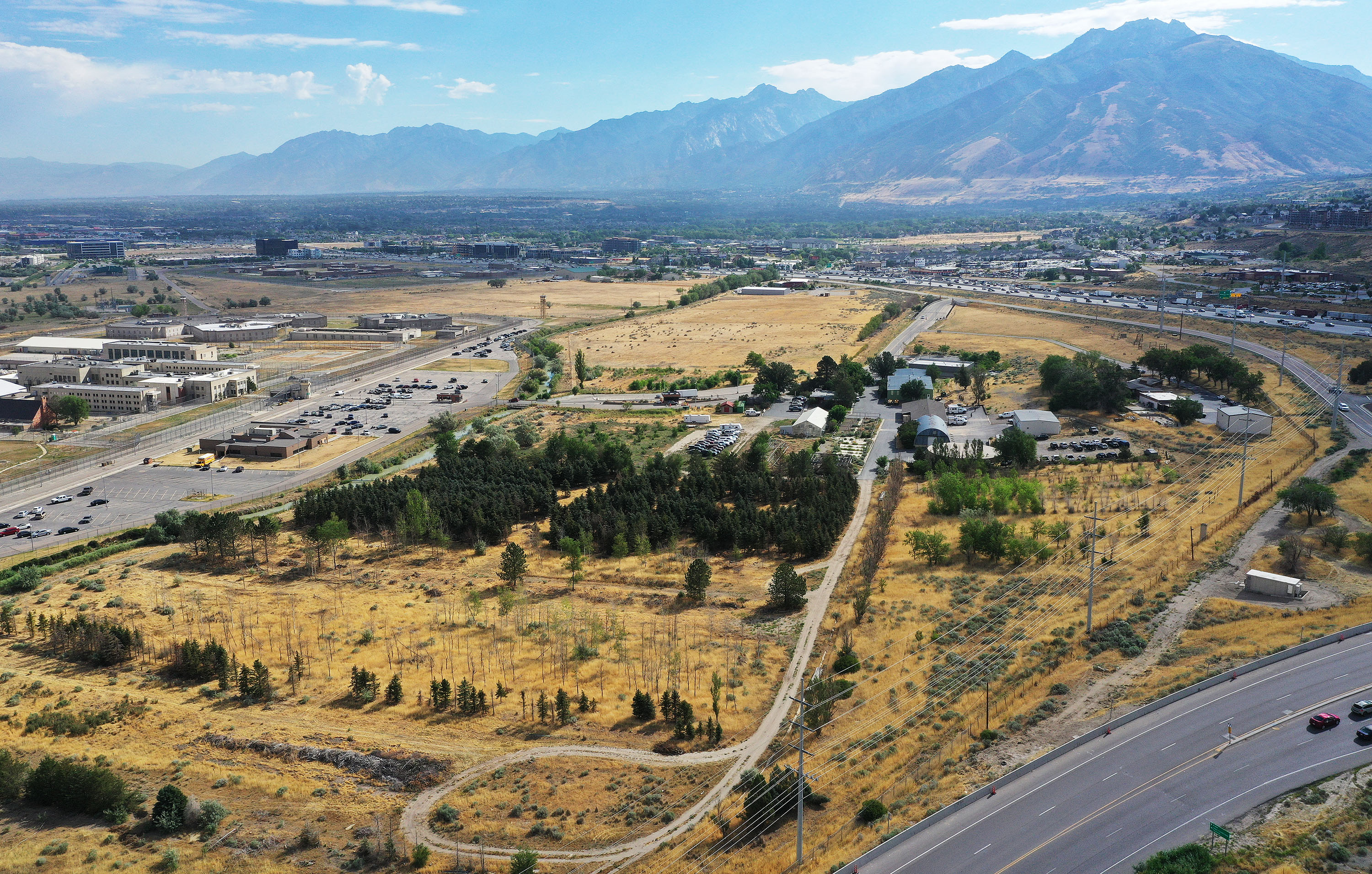 The Utah State Prison in Draper is pictured on Tuesday. Lincoln Property Co., Colmena Group and Wadsworth Development Group have been named as developers of the first phase of The Point, which will be built on the prison site.
