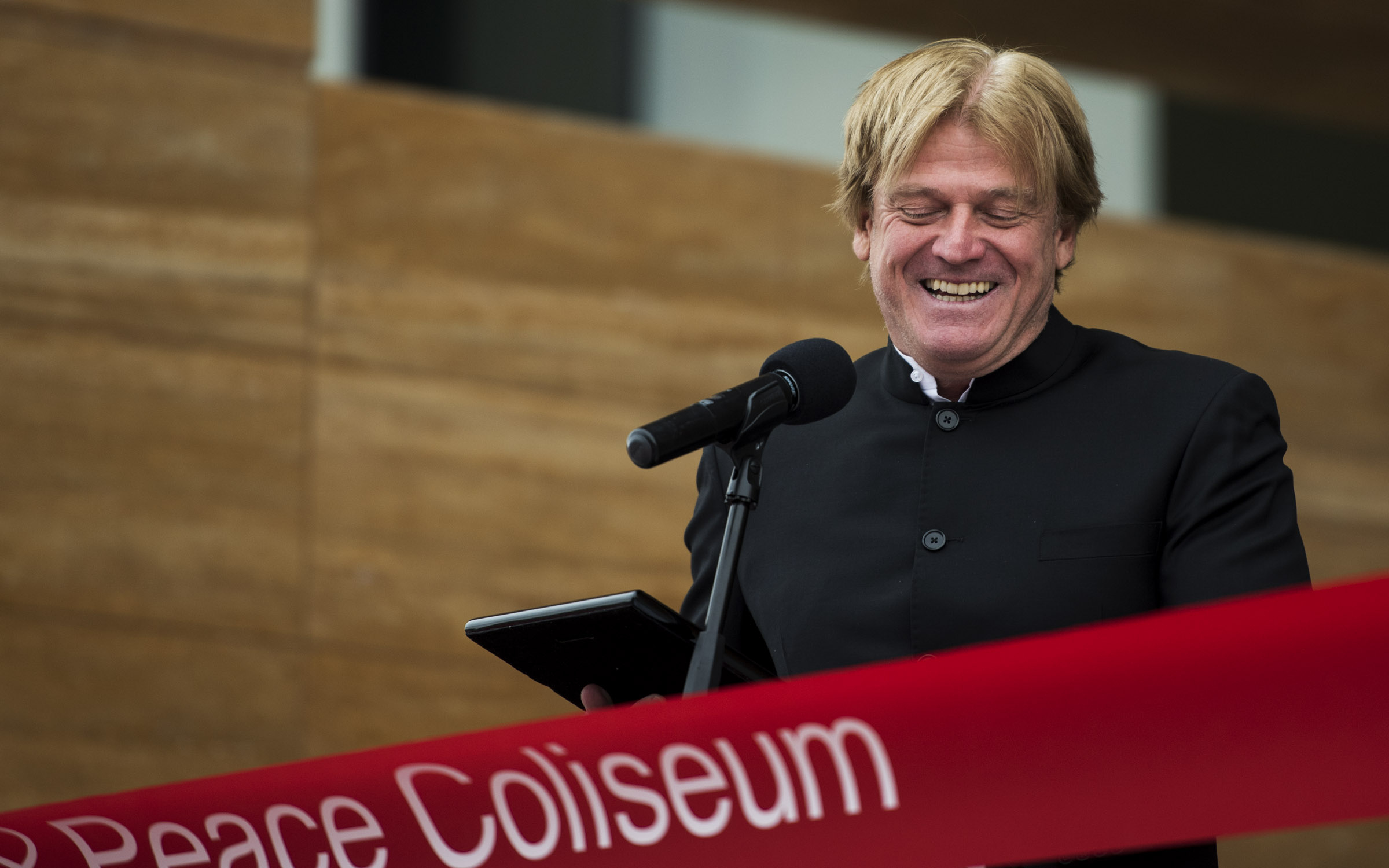 Former Overstock CEO Patrick M. Byrne speaks at a ribbon-cutting ceremony in Midvale on Oct. 14, 2016. Byrne, an ally of former President Donald Trump, is expected to meet Friday with the House select committee investigating Jan. 6, 2021, according to three sources familiar with the matter.