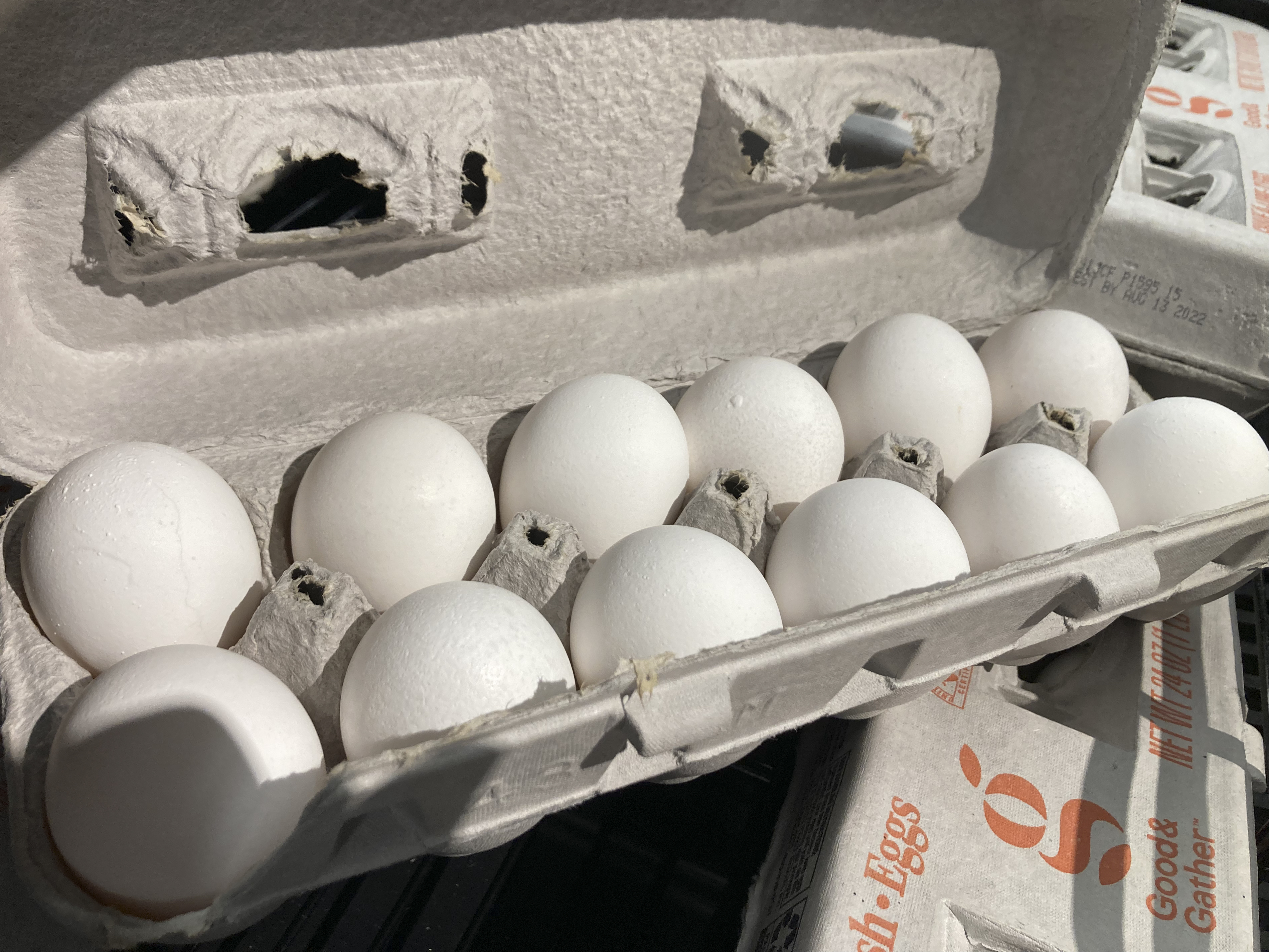 Eggs are displayed at a grocery store in Philadelphia, Tuesday.
