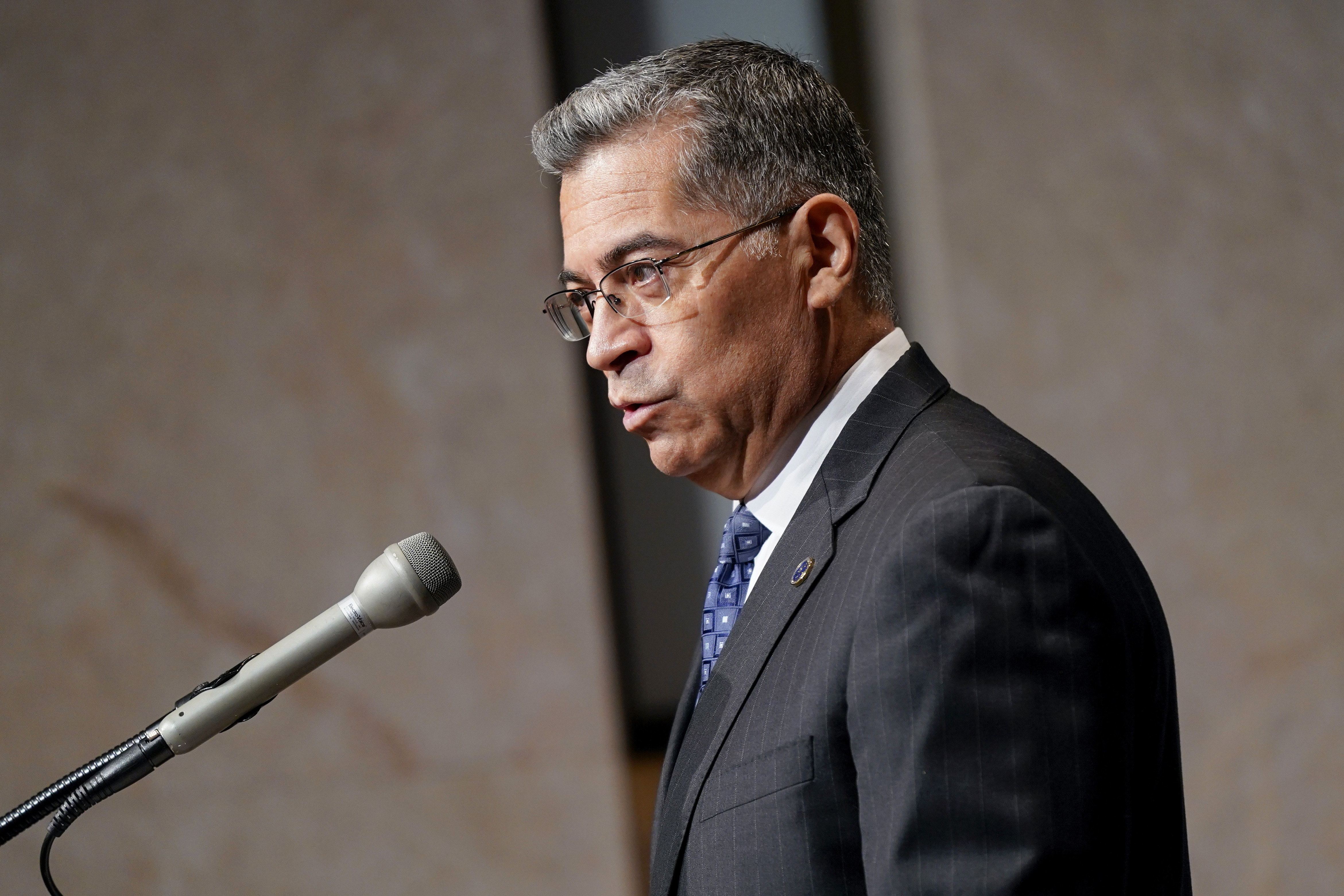 Health and Human Services Secretary Xavier Becerra speaks June 28 in Washington. The Biden administration is warning pharmacies not to discriminate against women who may seek reproductive health prescriptions, including some that might be involved in ending a pregnancy. 