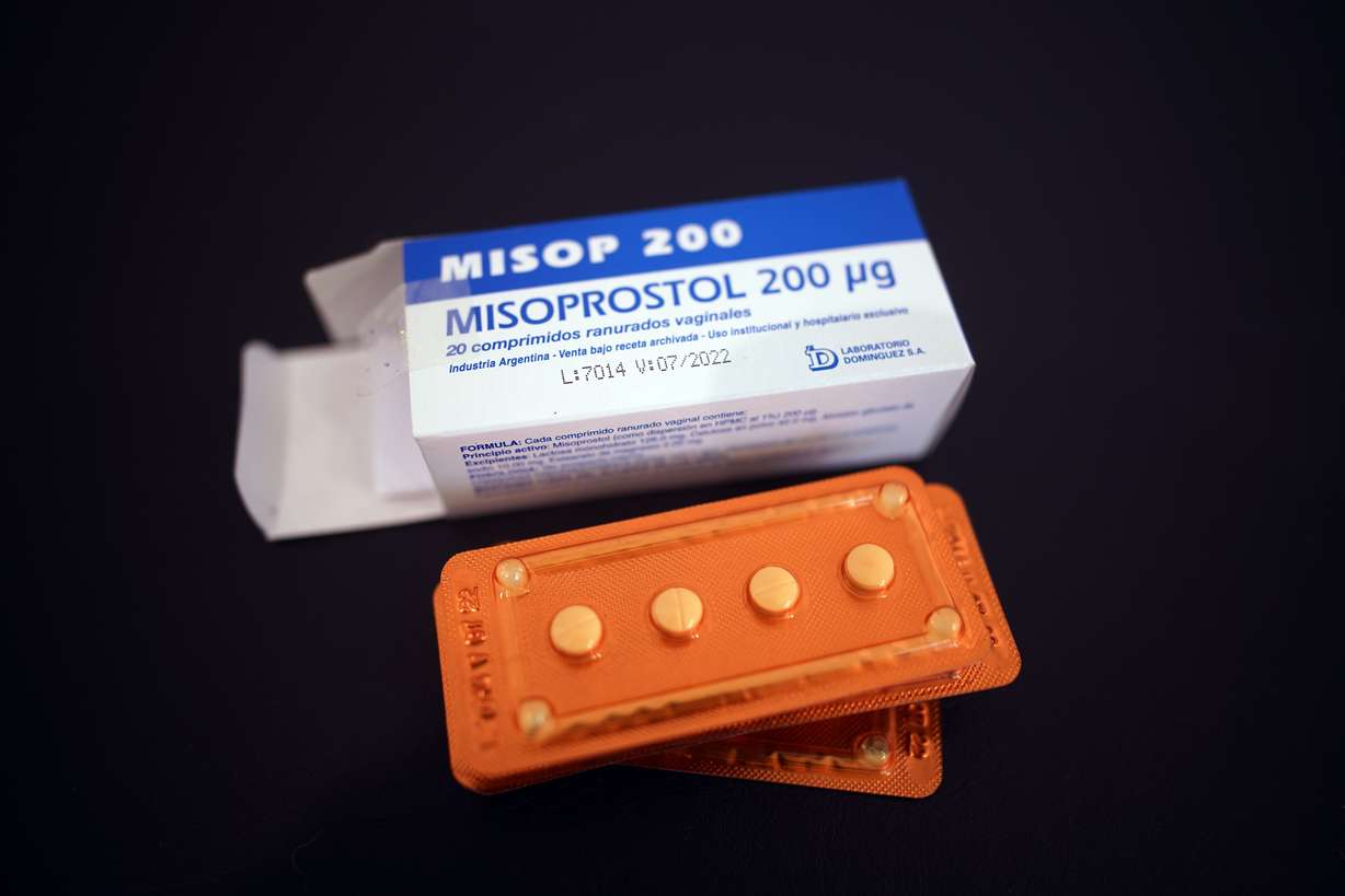 The drug misoprostol sits on a gynecological table at Casa Fusa, a health center in Buenos Aires, Argentina, on Jan. 22, 2021. Drs. Cara Heuser and Alexandra Eller say the way Utah's abortion trigger ban law is written leaves them in an impossible situation.