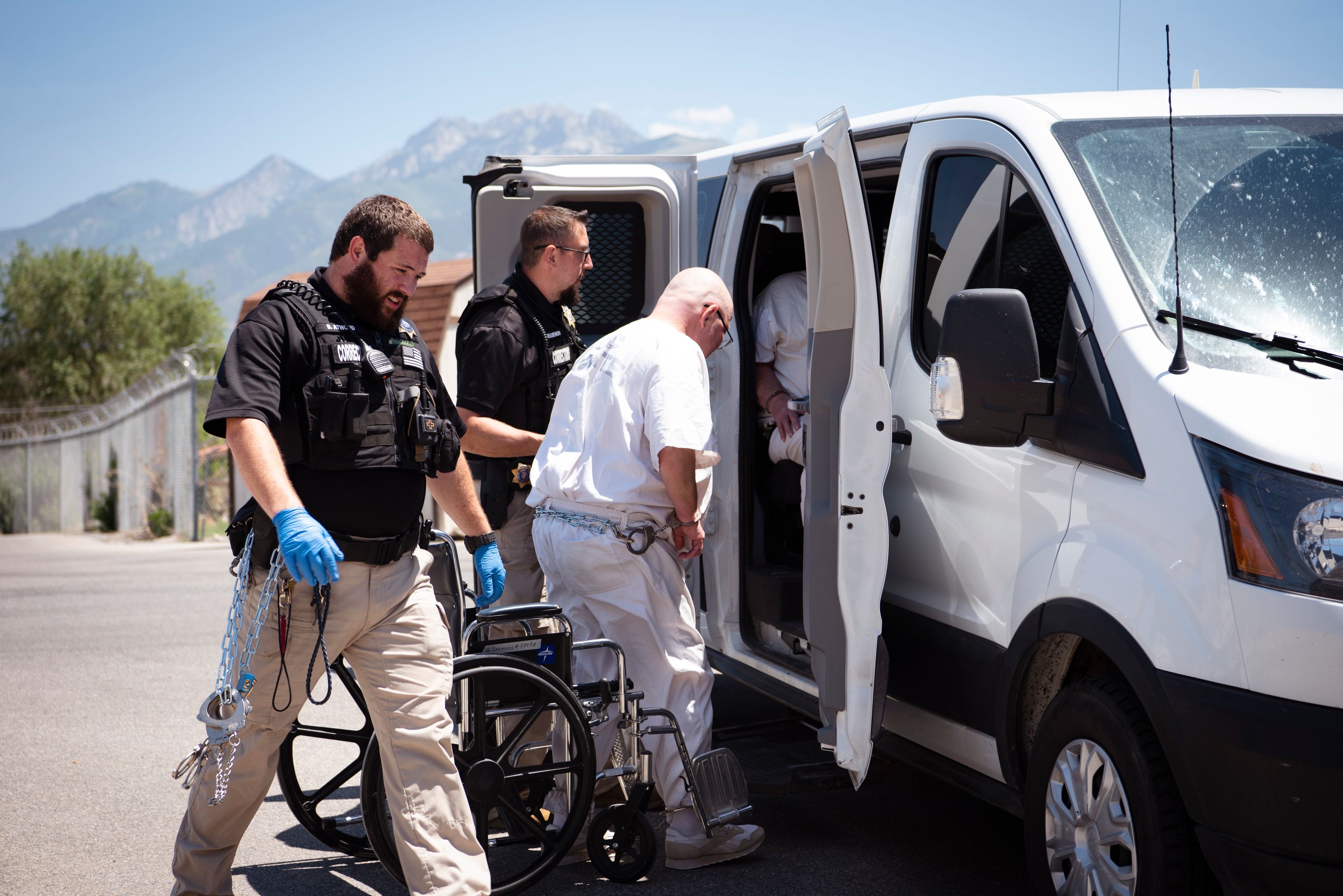 Law enforcement officials from around the state help move prisoners from the Utah State Prison at Point of the Mountain in Draper to the new Utah State Correctional Facility in Salt Lake City. The move was made over five days, ending Friday.