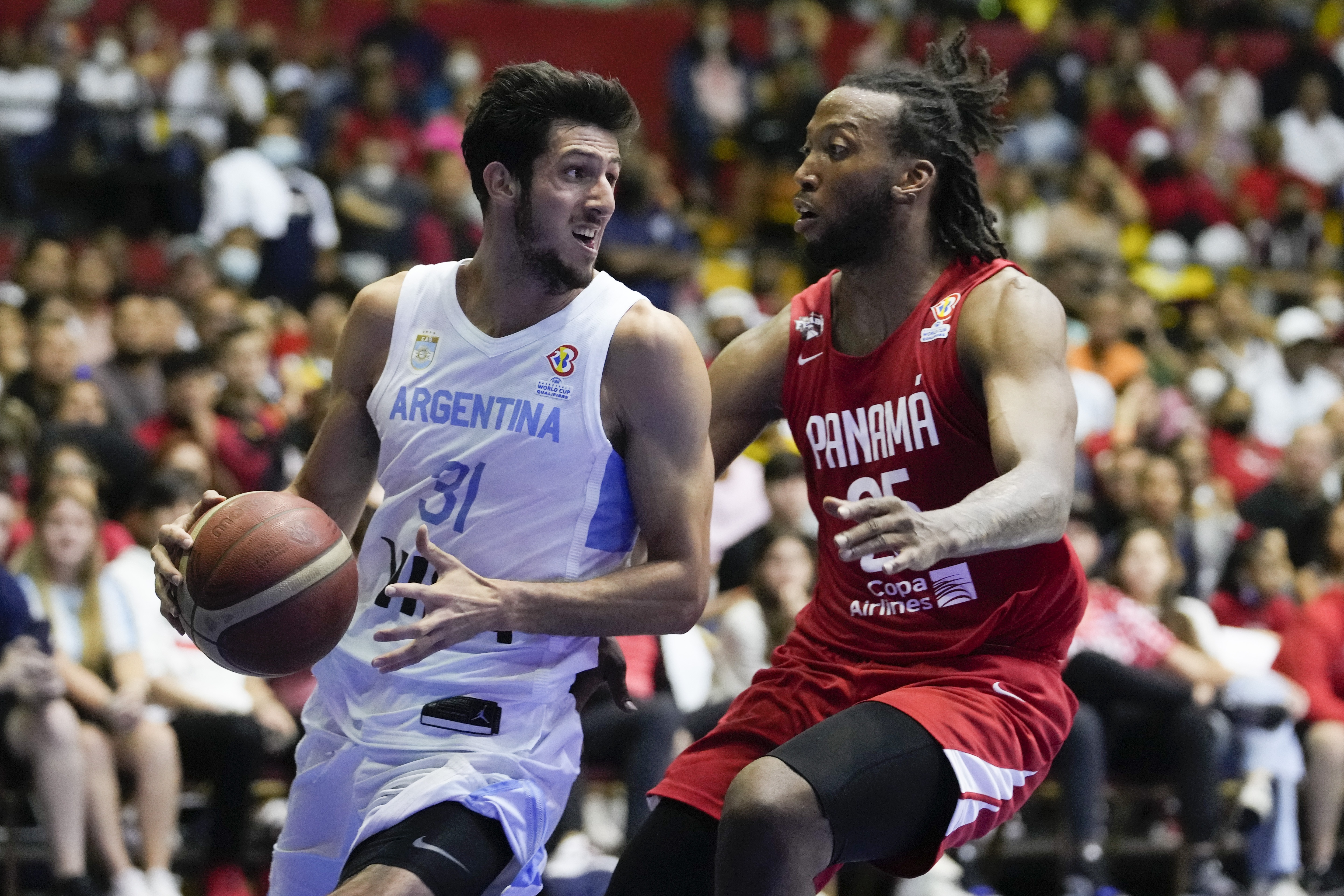 Utah's Leandro Bolmaro, seen here playing for the Argentina National Team, shined for the Jazz Friday at the Las Vegas Summer League.