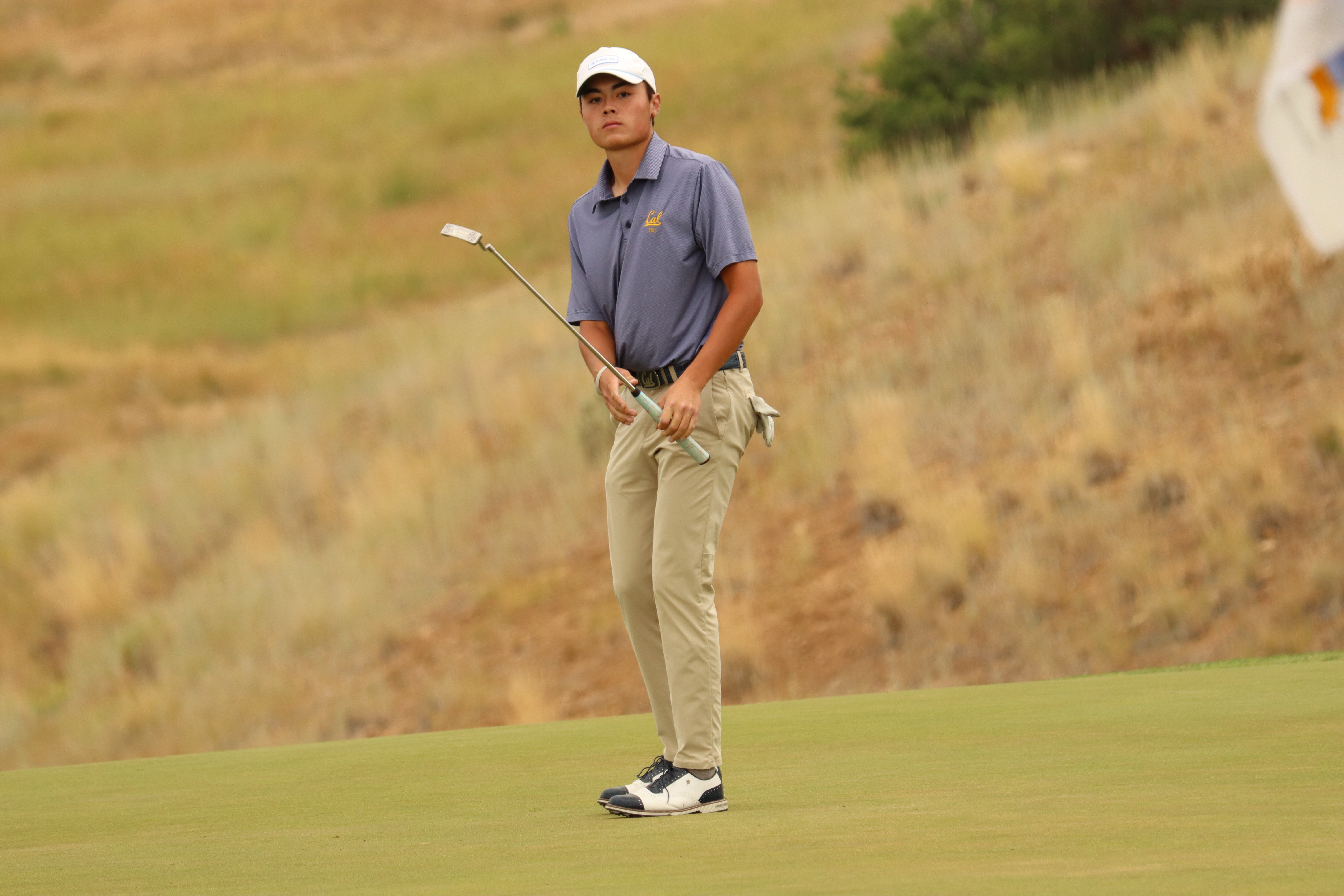Former Skyline High standout Simon Kwon, a rising sophomore at Cal, putts during the quarterfinals of the 124th Utah state amateur championship, Friday, July 15, 2022 in Midway.