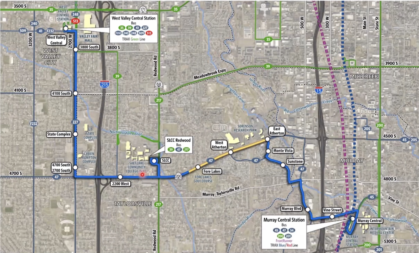 The proposed pathway of the Midvalley Connected Bus Rapid Transit project.