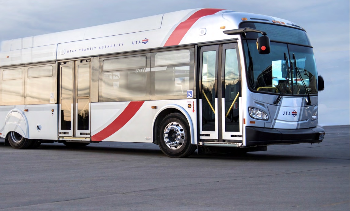 A photo of a bus used for a bus rapid transit system. The Utah Transit Authority recently completed its environmental assessment for the Midvalley Connector project, and construction on it could begin as early as next year.