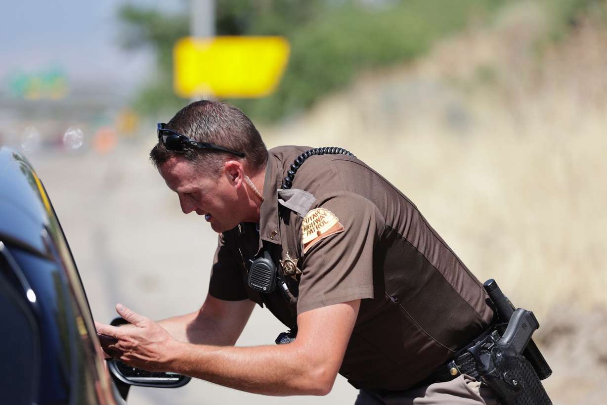 Utah Highway Patrol Corp. Geoffrey Parker helps enforce a new campaign targeting speeders going 100-plus mph.