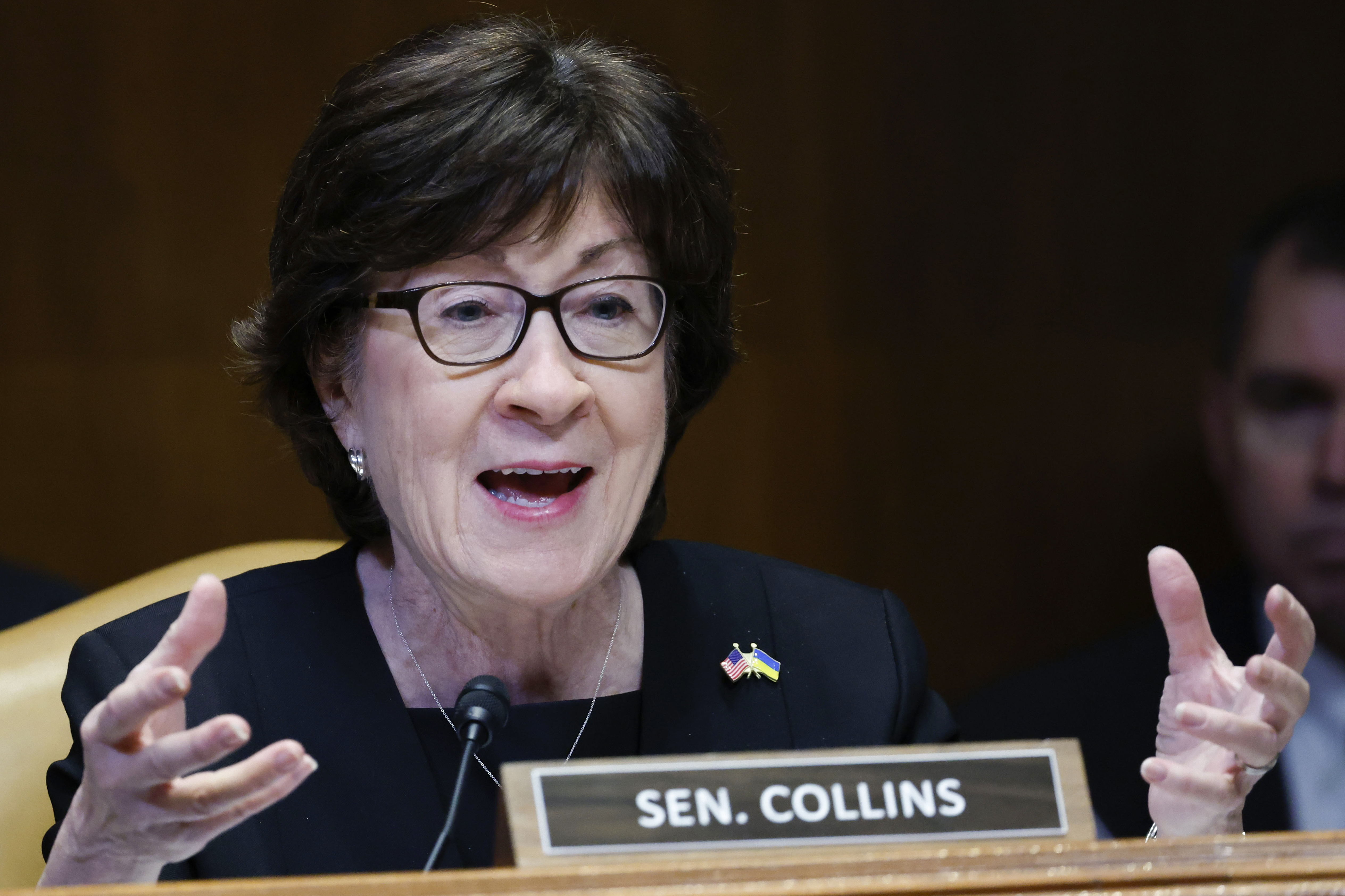 Sen. Susan Collins, R-Maine, speaks during a hearing in Washington, May 25. A bipartisan group of senators, including Collins, released proposed changes July 20, to the Electoral Count Act, the post-Civil War-era law for certifying presidential elections that came under intense scrutiny after the Jan. 6 attack on the Capitol and Donald Trump's effort to overturn the 2020 election.