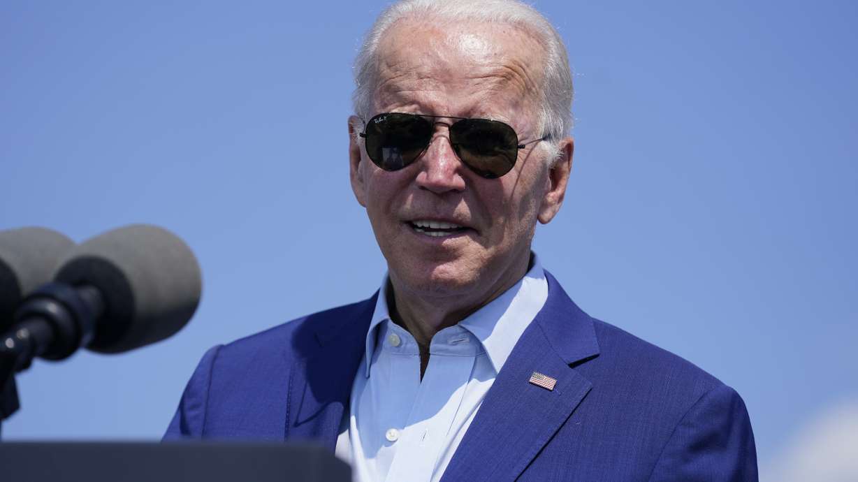 President Joe Biden speaks about climate change and clean energy at Brayton Power Station, Wednesday, in Somerset, Mass.