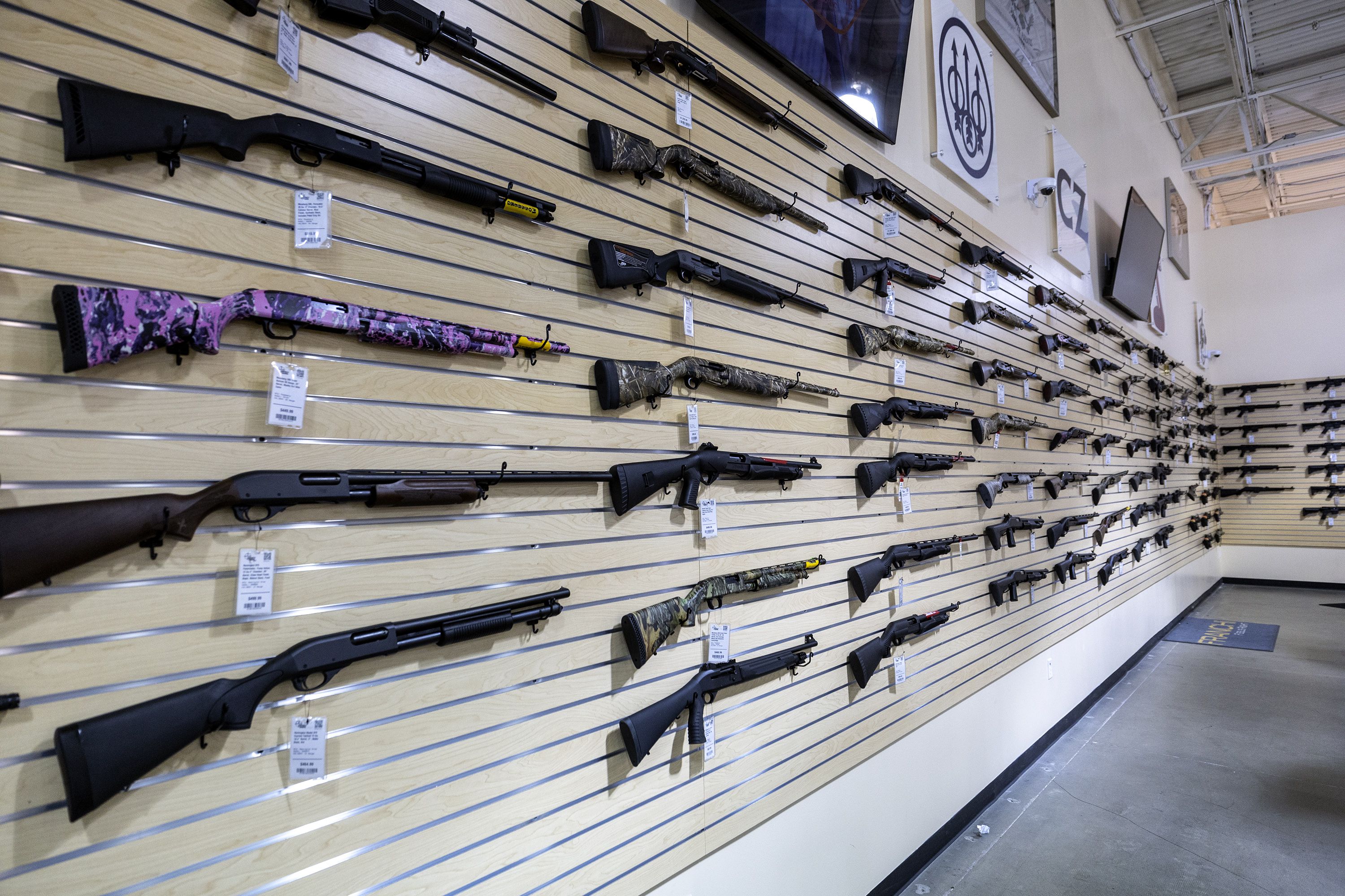 Shotguns are displayed on a wall at Impact Guns in South Salt Lake on July 6. Are “Do not sell” gun lists effective? Rep. John Curtis has introduced a bipartisan bill with Rep. Pramila Jayapal, D-Wash., to address gun suicides by allowing individuals to voluntarily put themselves on a "Do not sell" list for firearms.