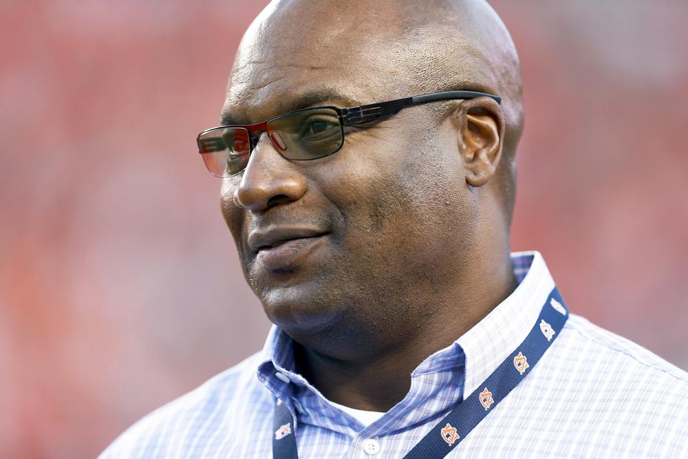 Former MLB and NFL player Bo Jackson, watches Auburn and Clemson practice before an NCAA college football game Sept. 3, 2016, in Auburn, Ala. Jackson helped pay for the funerals of the 19 children and two teachers killed in the Uvalde, Texas, school massacre in May. 