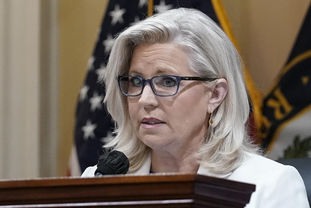 Vice Chair Liz Cheney, R-Wyo., speaks as the House select committee investigating the Jan. 6 attack on the U.S. Capitol holds a hearing at the Capitol in Washington, Thursday.