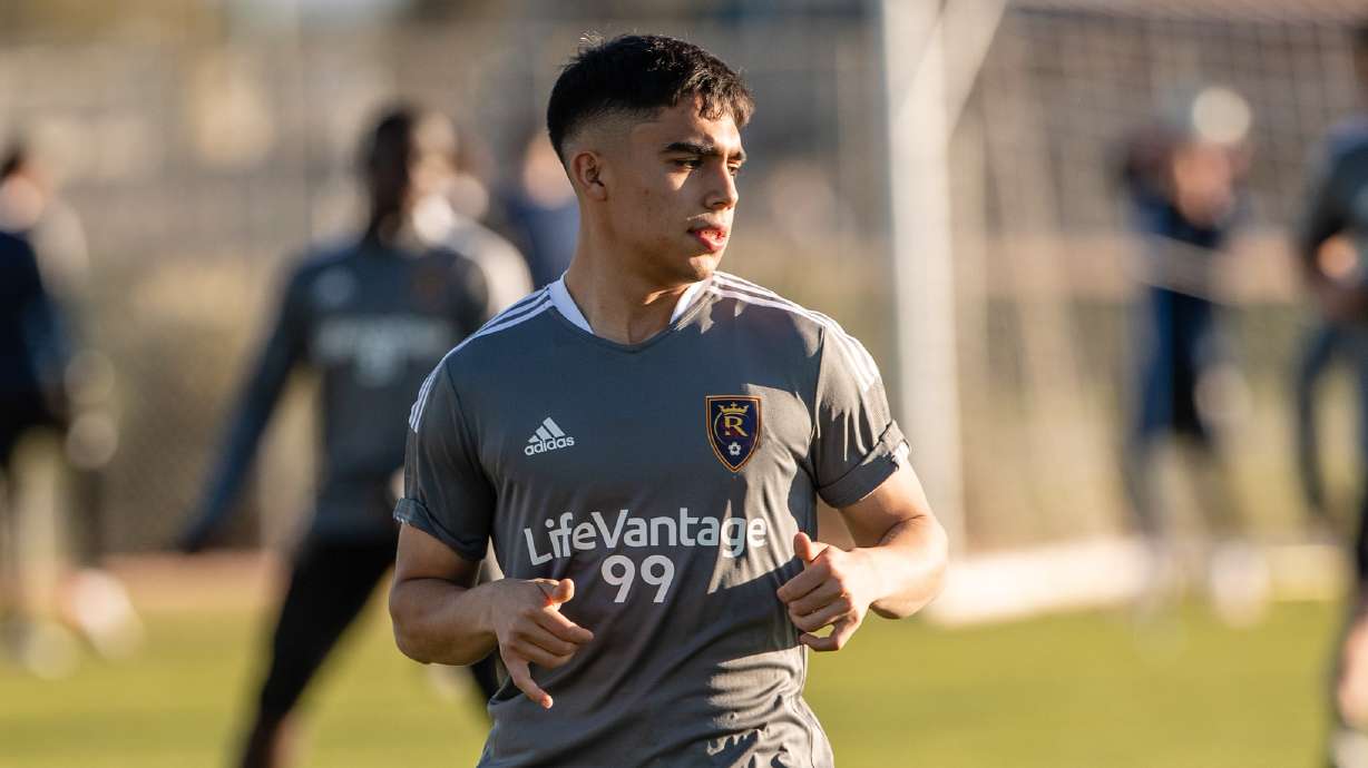 RSL Academy product Jaziel Orozco trains with the first team in January 2022.
