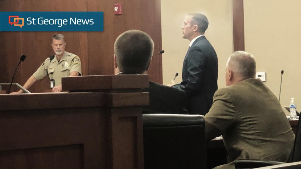 Defendant Brent Noorda addresses judge during sentencing hearing in 5th District Court in St. George, Utah, July 20, 2022