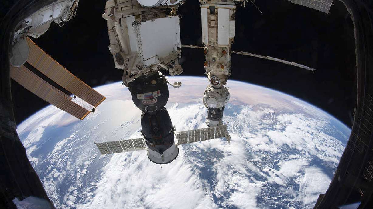 In this Dec. 6, 2021 photo, the International Space Station orbited 264 miles above the Tyrrhenian Sea. Russia's space chief said Tuesday that they will opt out of the International Space Station after 2024 and focus on building their own orbiting outpost.