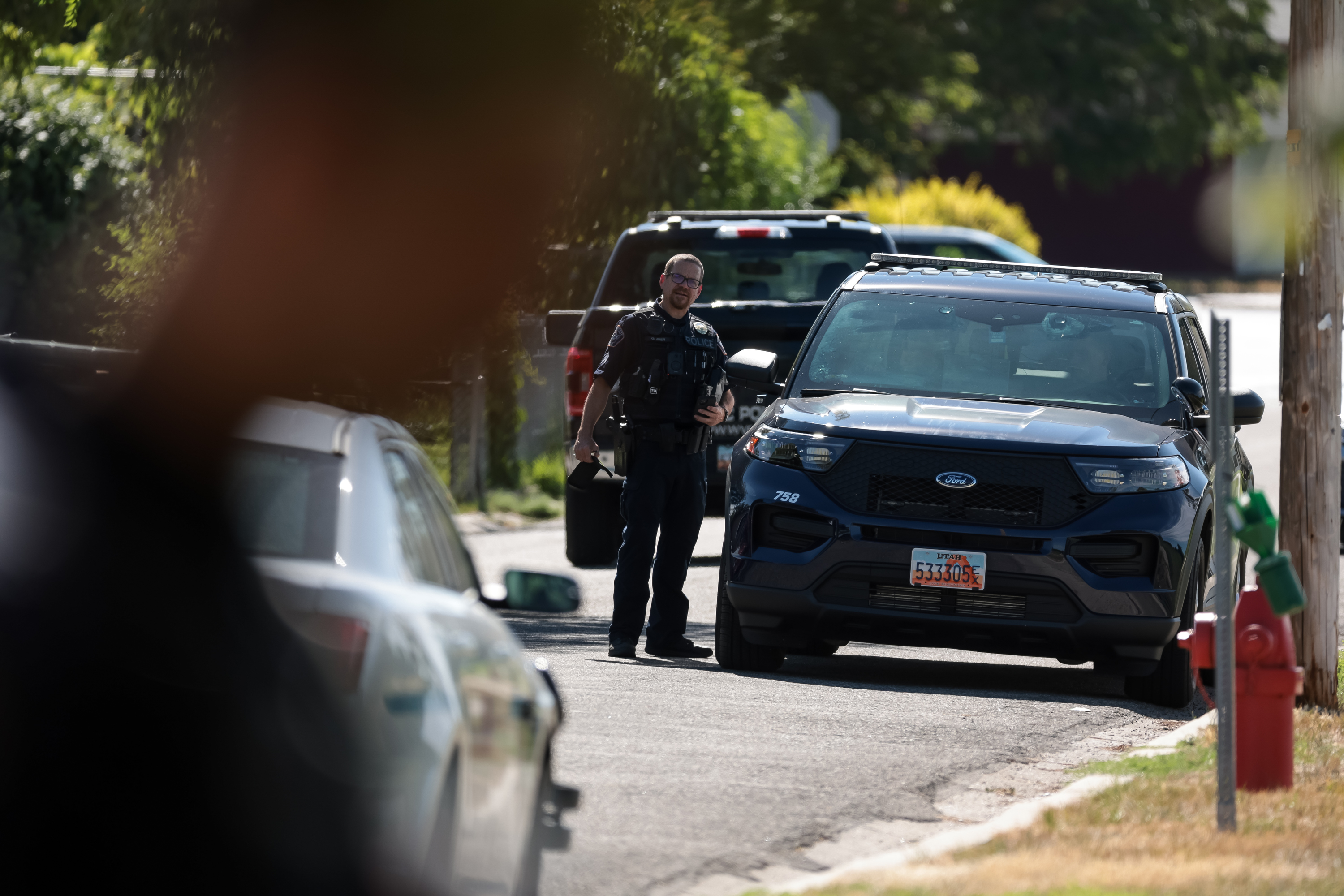 Police respond to a shooting at Hillsdale Park in West Valley City on Tuesday.
