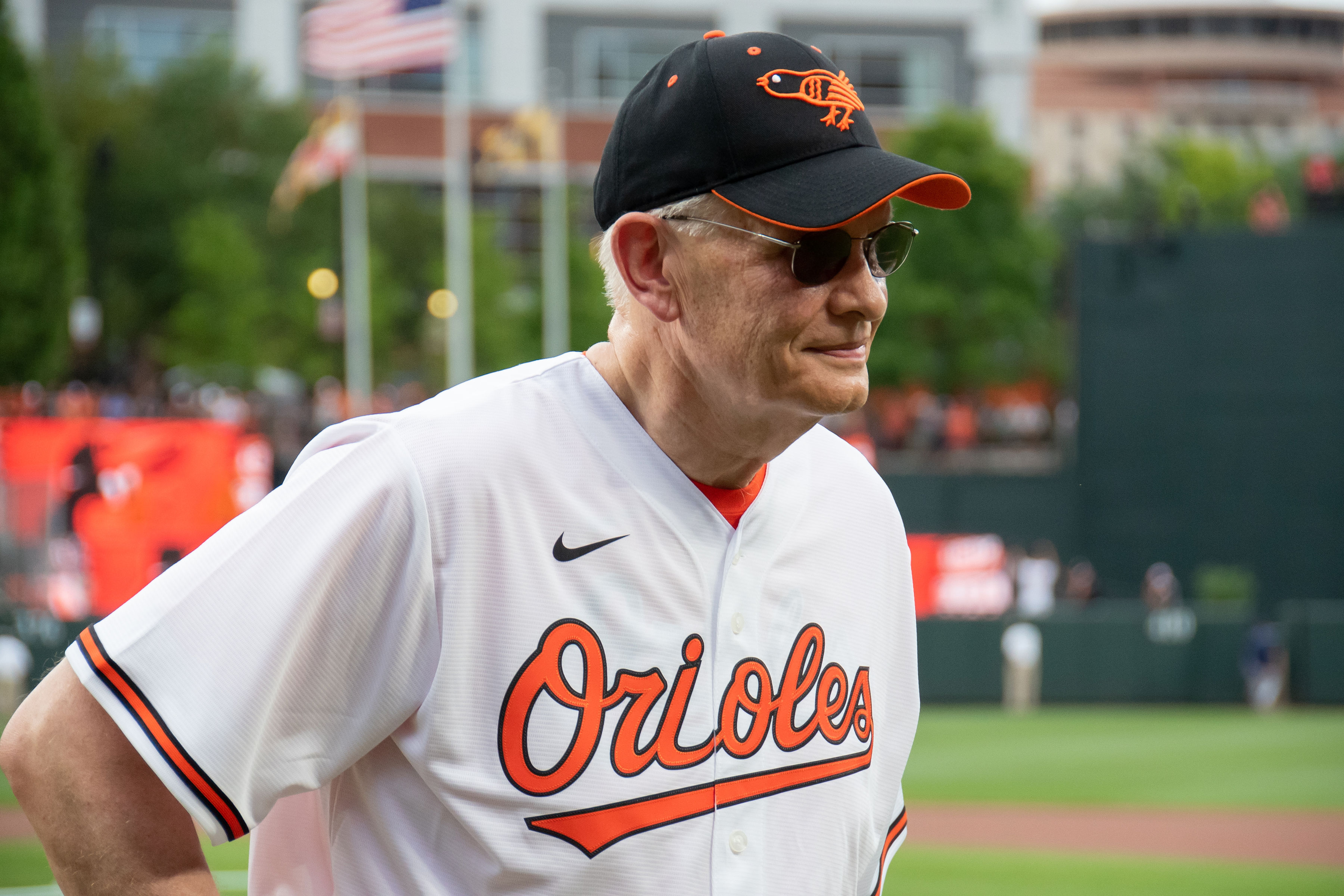 Elder Dale G. Renlund of the Quorum of the Twelve Apostles of The Church of Jesus Christ of Latter-day Saints threw out the ceremonial first pitch at “Latter-day Saint Night” at the Baltimore Orioles on Monday, July 25.