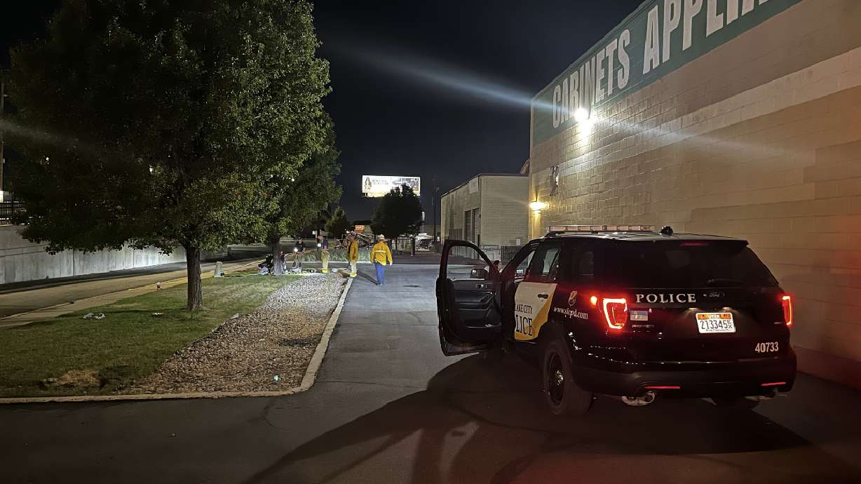 Two people and one dog were injured in fire at a Salt Lake homeless camp Wednesday.