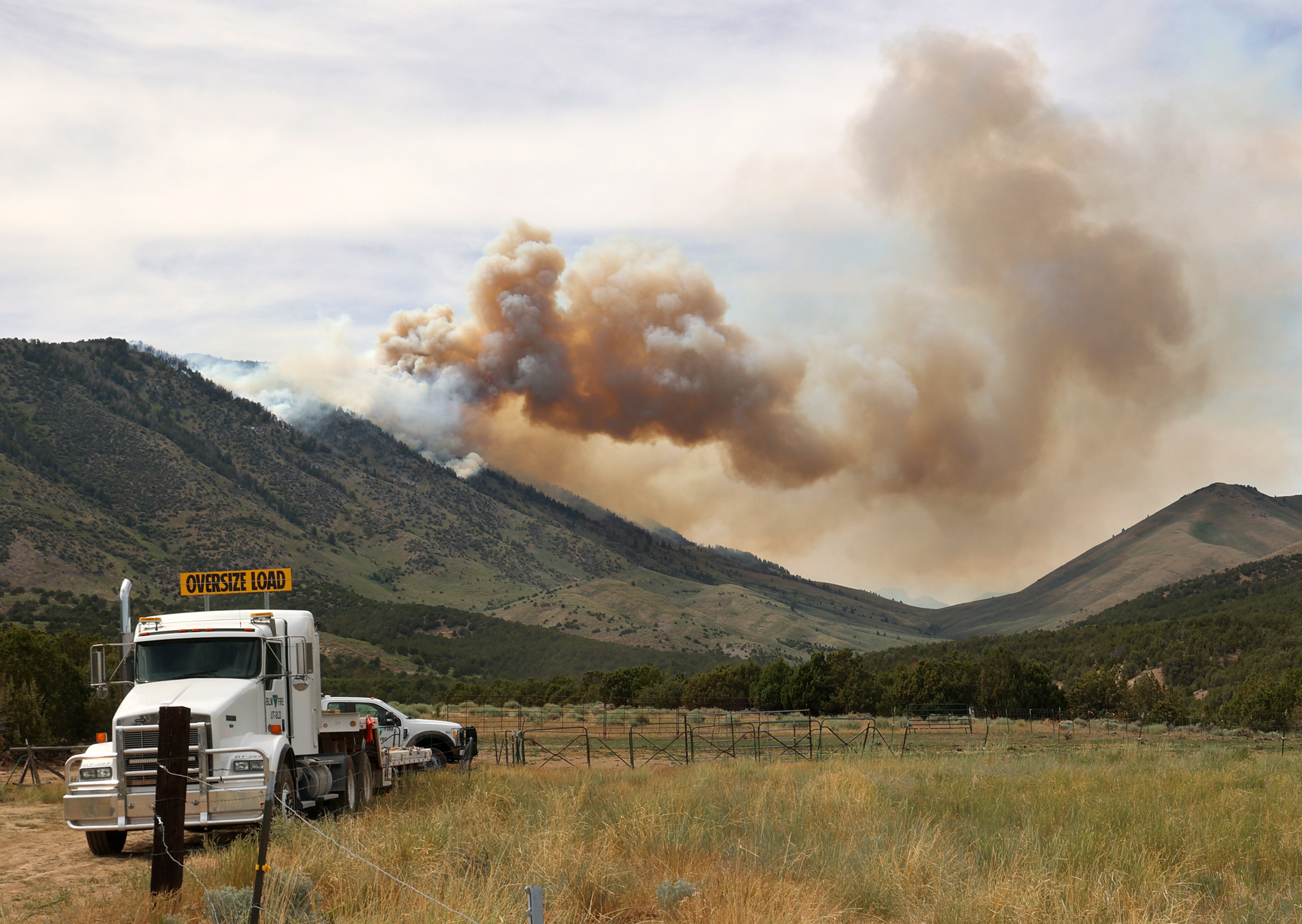 A smoke plume from a wildfire on Victory Mountain in Tooele County on June 22, 2021. A University of Utah study published on Wednesday found an increase in smoke plumes across the West from 2003 to 2020, which allows for smoke to travel farther. 