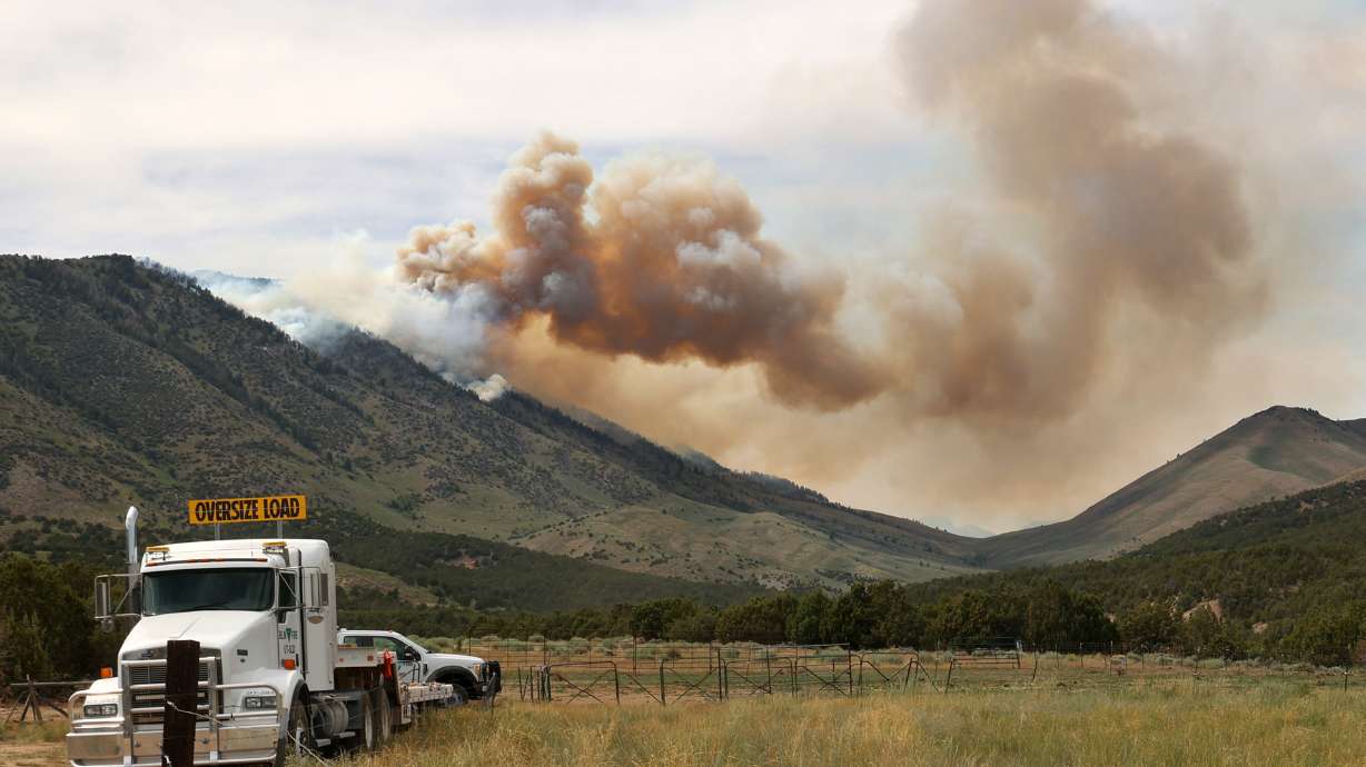 A smoke plume from a wildfire on Victory Mountain in Tooele County on June 22, 2021. A University of Utah study published on Wednesday found an increase in smoke plumes across the West from 2003 to 2020, which allows for smoke to travel farther.