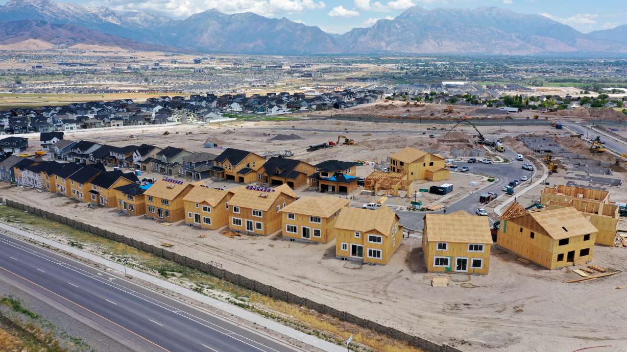 Single-family homes under construction in the Wildflower community in Saratoga Springs are pictured on Tuesday, July 19. A recent study found most millennials in the U.S. haven't moved far from where they grew up.