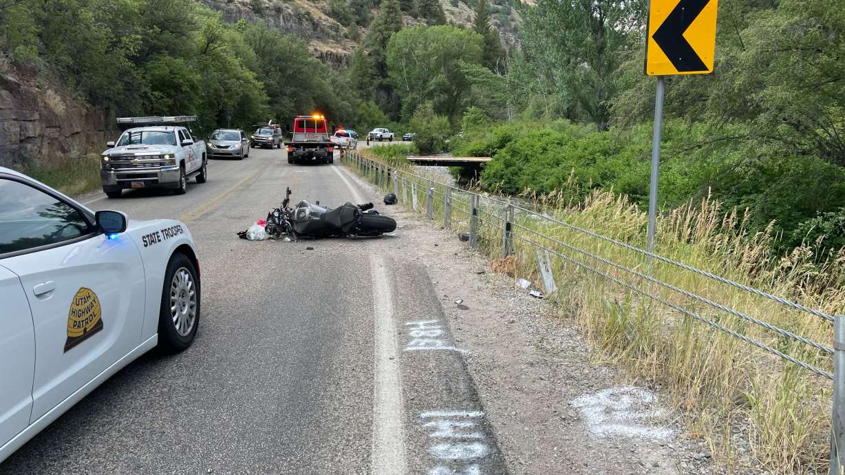 A motorcycle rider died Thursday after crashing in Logan Canyon.