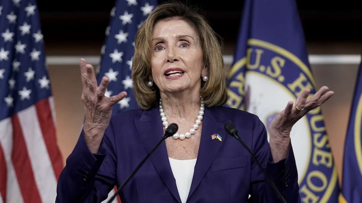 Speaker of the House Nancy Pelosi, D-Calif., speaks as Democrats push to bring the assault weapons ban bill to the floor for a vote, at the Capitol in Washington, Friday. The House voted to revive a ban on semi-automatic guns, the first vote of its kind in years and a direct response to the firearms often used in the crush of mass shootings ripping through communities nationwide.