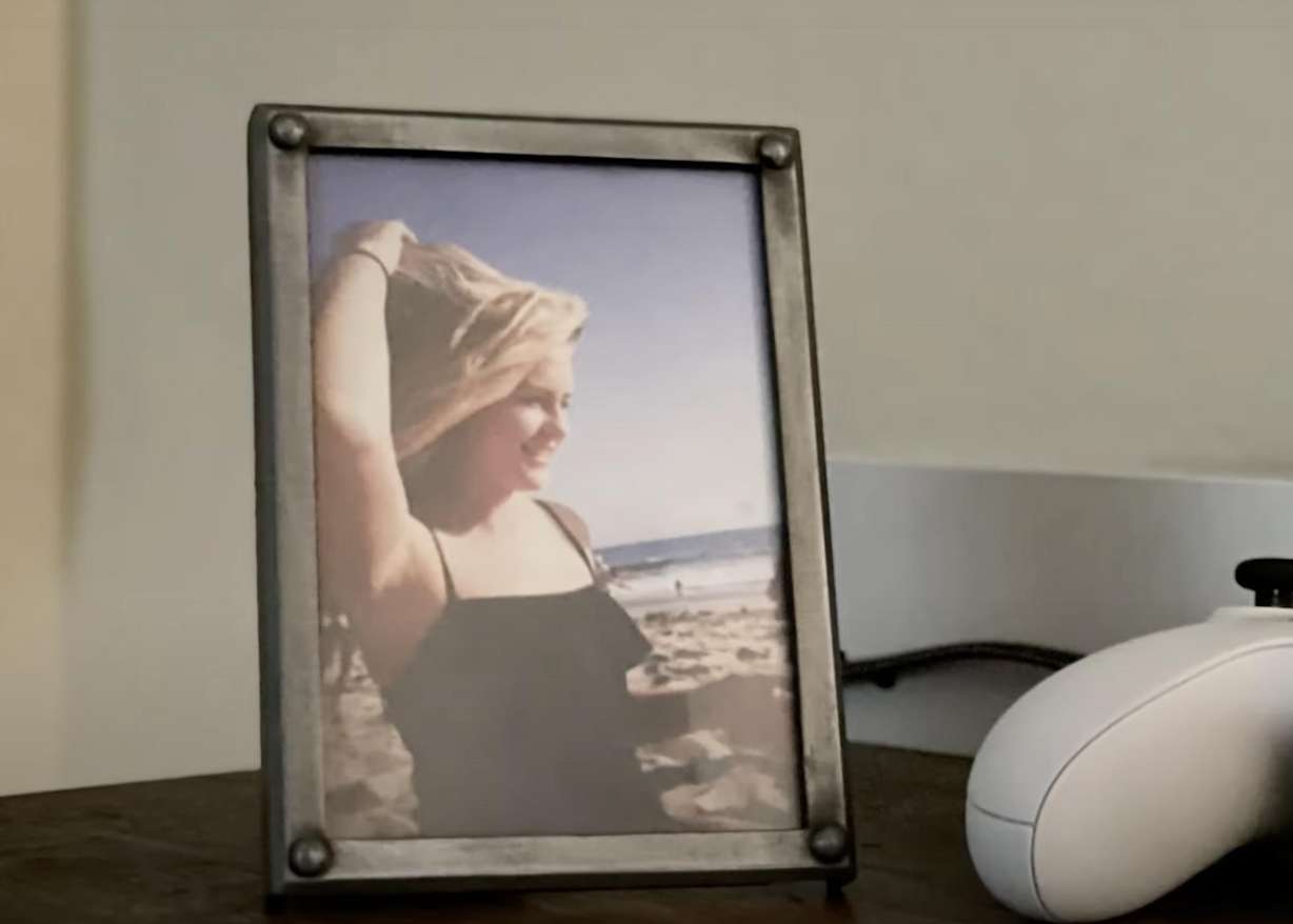 A photo of a girl David Johnson met during a family vacation in Hawaii sits on his dresser.