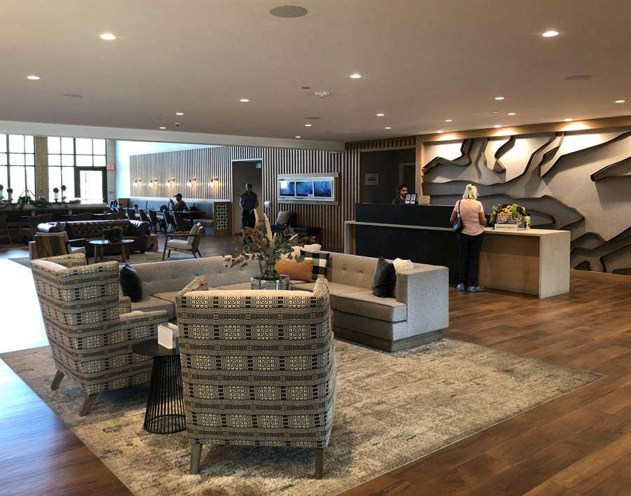 A customer checks into the Marriott SpringHill Suites in Island Park.