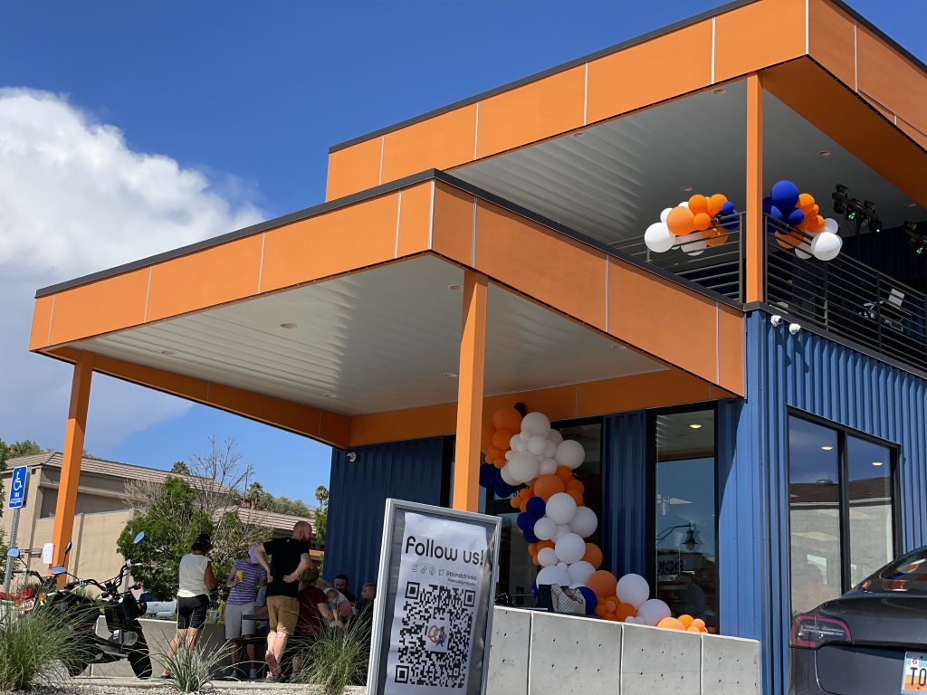 View of Thirst Drinks powered by Wetzel’s Pretzels’ grand opening, in St. George, Utah, on Saturday.