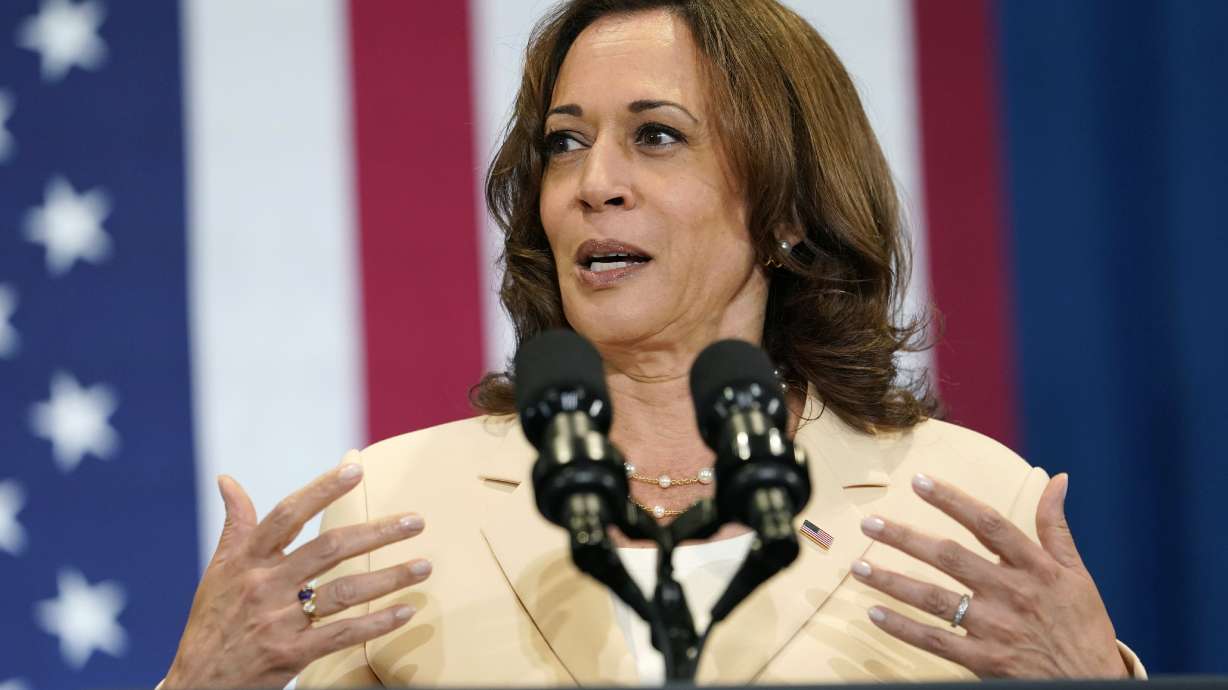 Vice President Kamala Harris speaks at Florida International University, Monday, Aug. 1, 2022, in Miami. Harris is attending climate resilience events in Miami.
