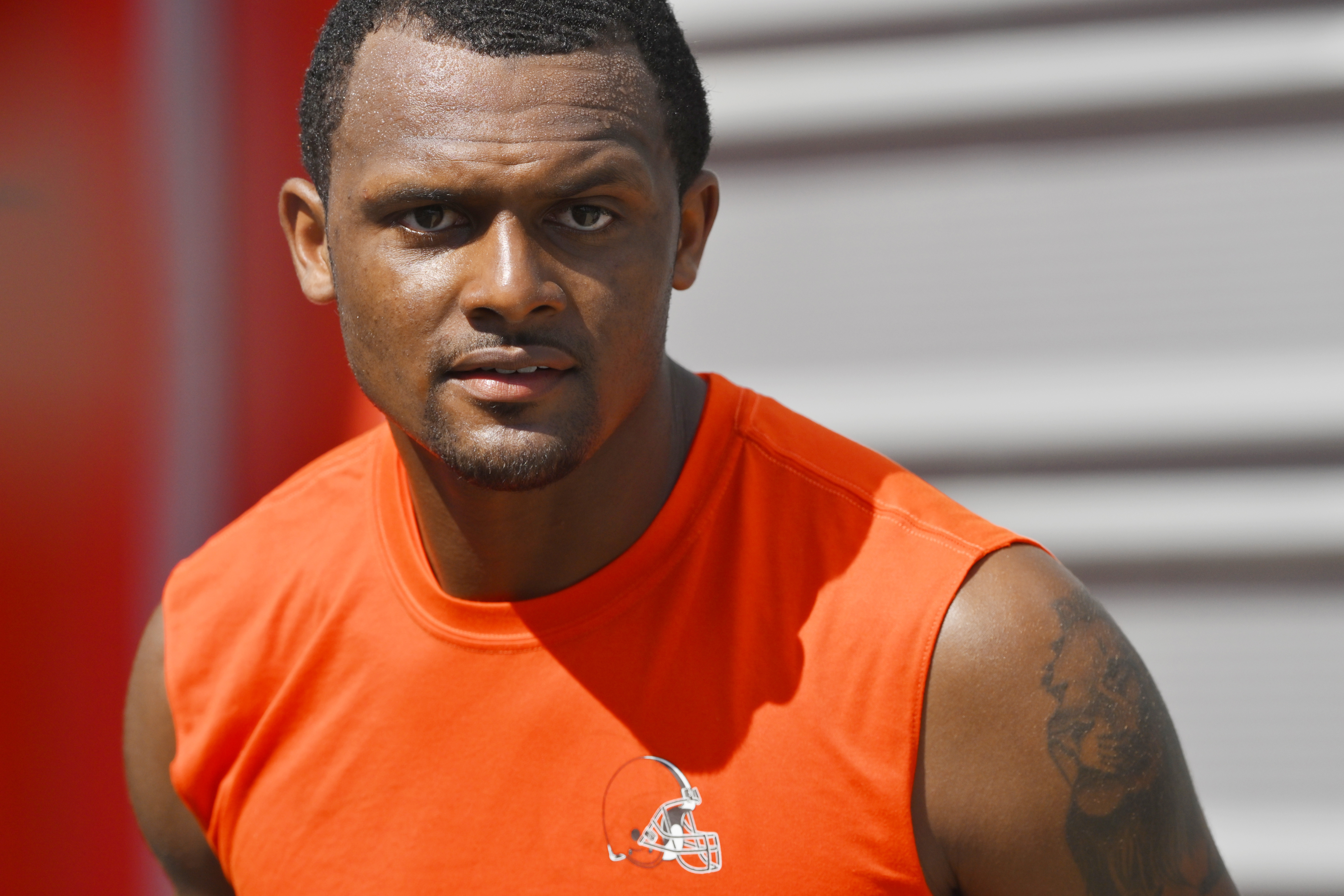 Cleveland Browns quarterback Deshaun Watson walks off the field after the NFL football team's training camp, Wednesday, Aug. 3, 2022, in Berea, Ohio. The NFL is appealing a disciplinary officer’s decision to suspend Watson for six games for violating the league’s personal conduct policy. The move gives Commissioner Roger Goodell or someone he designates authority to impose a stiffer penalty. 