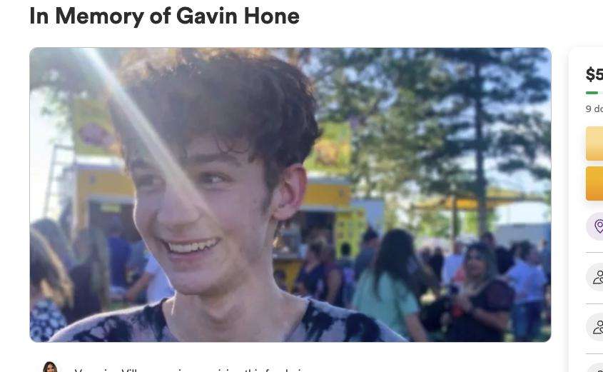 A GoFundMe fundraising site describes Gavin Hone, 16, as a "loving, kind-hearted boy with a larger-than-life personality."