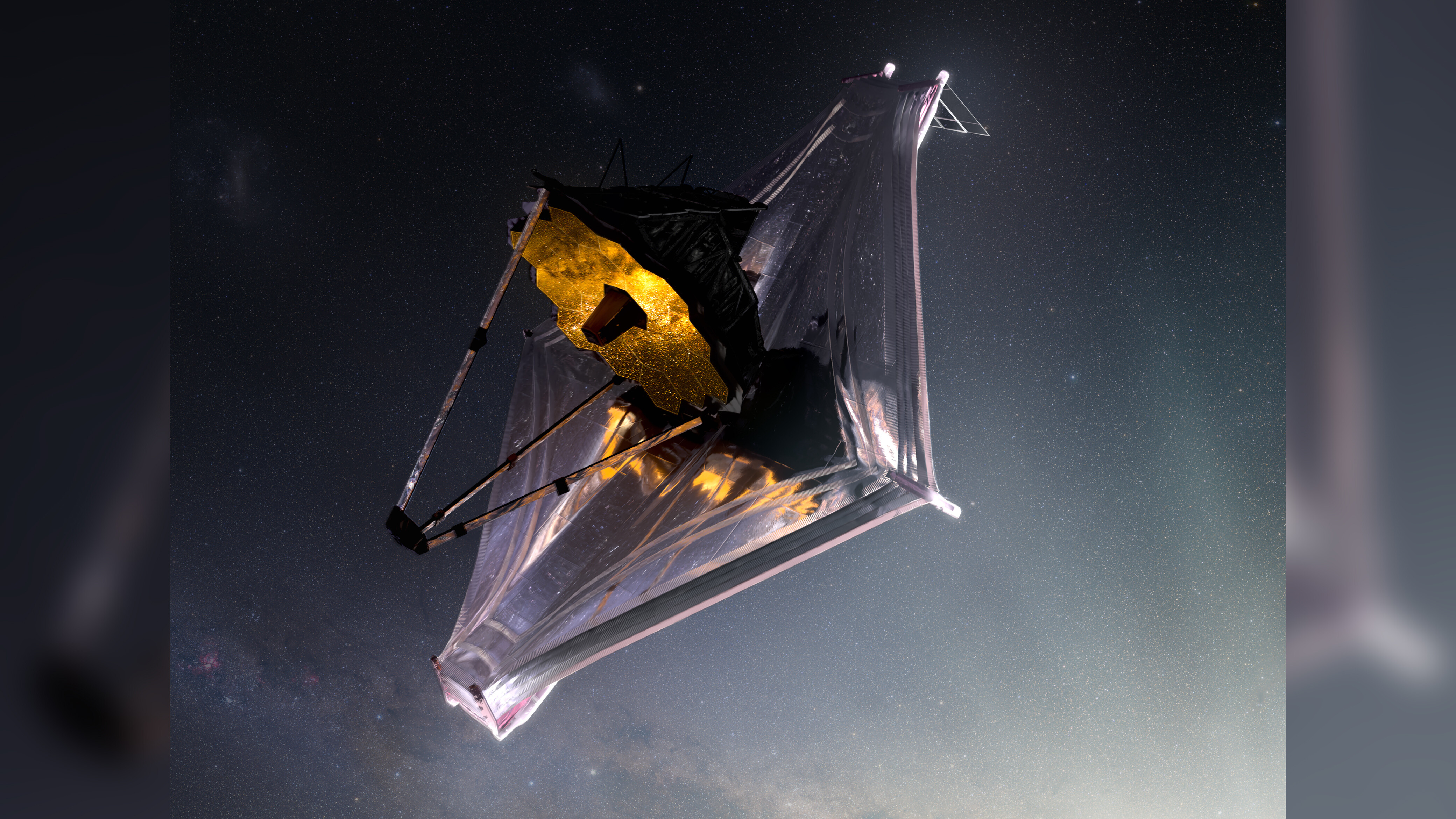 Seen here is an artist's conception of the James Webb Space Telescope. A French scientist has apologized after tweeting a photo of a slice of chorizo, claiming it was an image of a distant star taken by the James Webb Space Telescope.