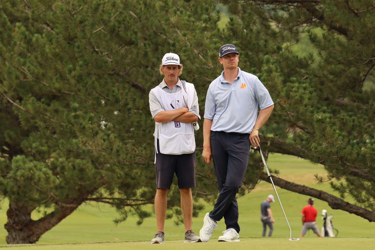 Former BYU and Fremont High golfer Patrick Fishburn during the second round of the Korn Ferry Tour's Utah Championship, Friday, Aug. 5, 2022 at Oakridge Country Club in Farmington.