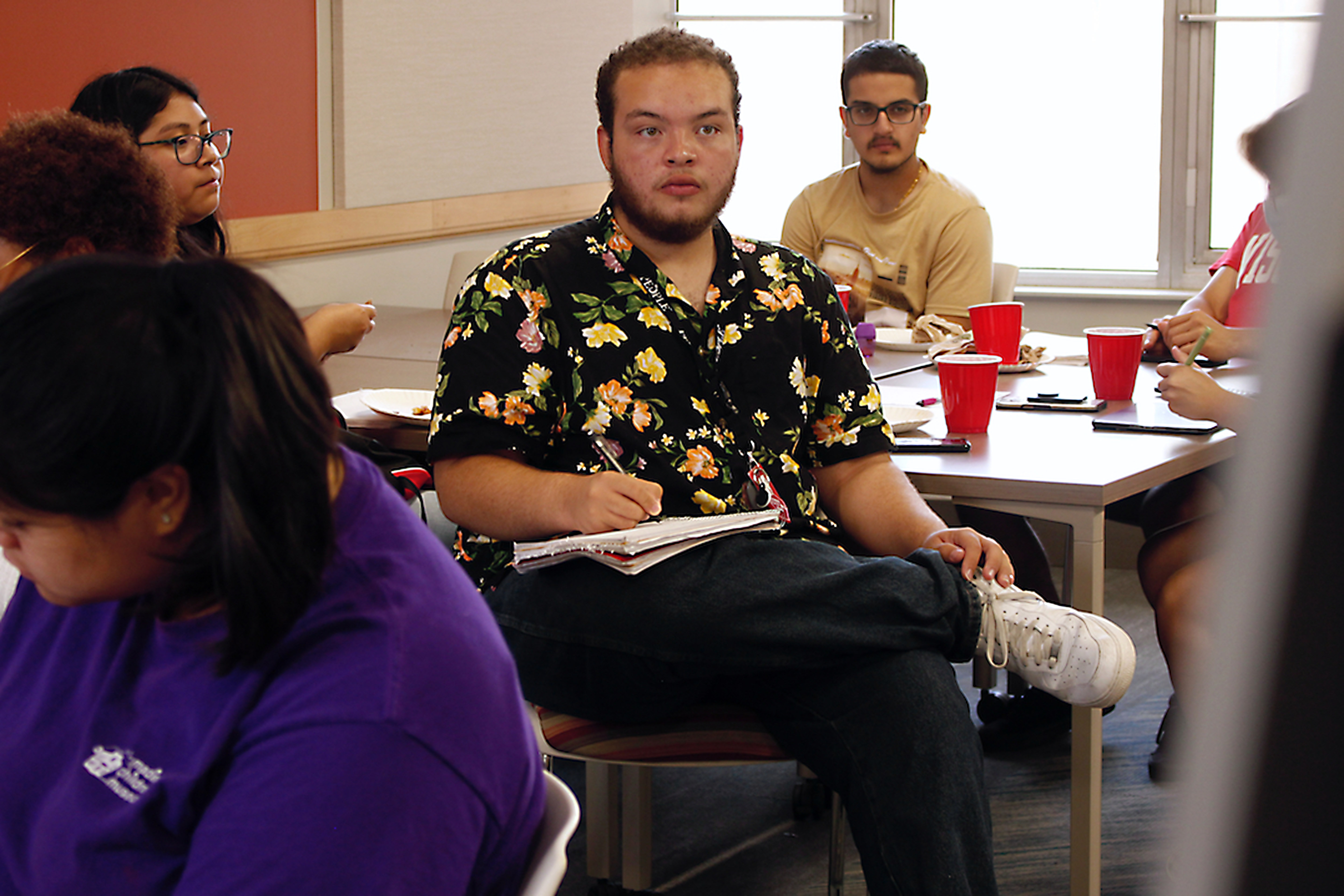 Angel Hope listens in a math class as part of an intense six-week summer bridge program for students of color and first-generation students at the University of Wisconsin, in Madison, Wis., July 27.