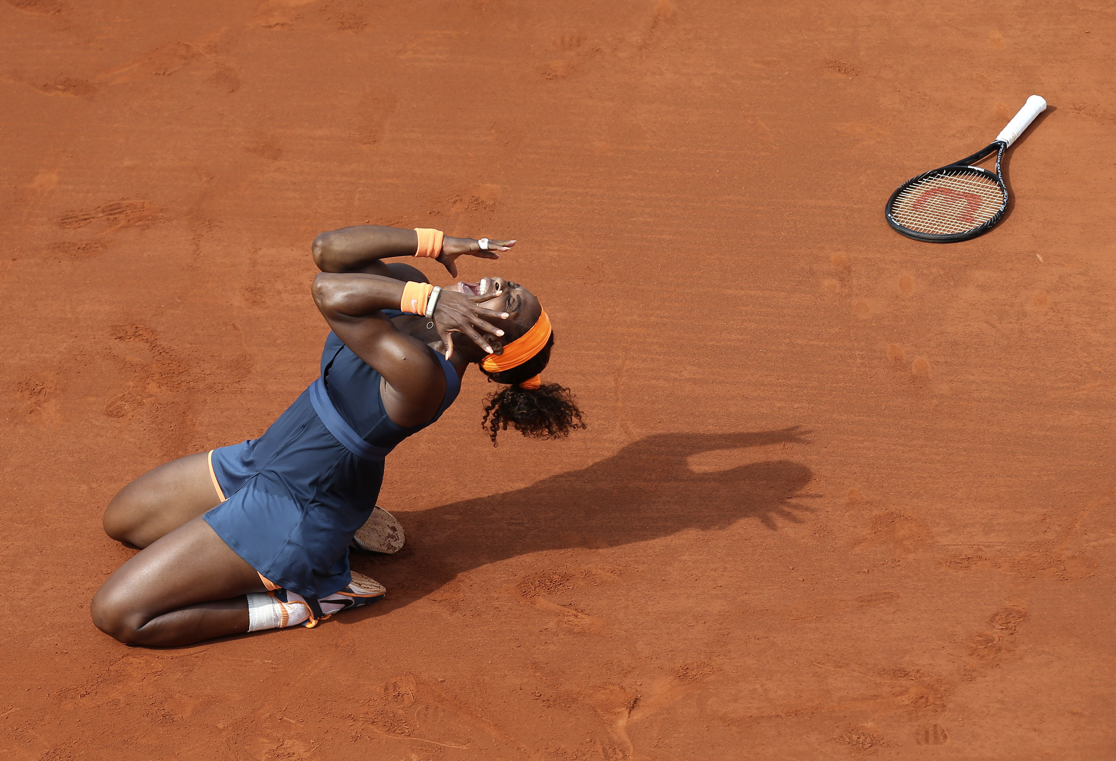 FILE - Serena Williams, of the U.S., celebrates as she defeats Russia's Maria Sharapova during the women's final match of the French Open tennis tournament at Roland Garros stadium Saturday, June 8, 2013 in Paris. Williams won 6-4, 6-4. Serena Saying “the countdown has begun,” 23-time Grand Slam champion Serena Williams announced Tuesday, Aug. 9, 2022, she is ready to step away from tennis so she can turn her focus to having another child and her business interests, presaging the end of a career that transcended sports. 