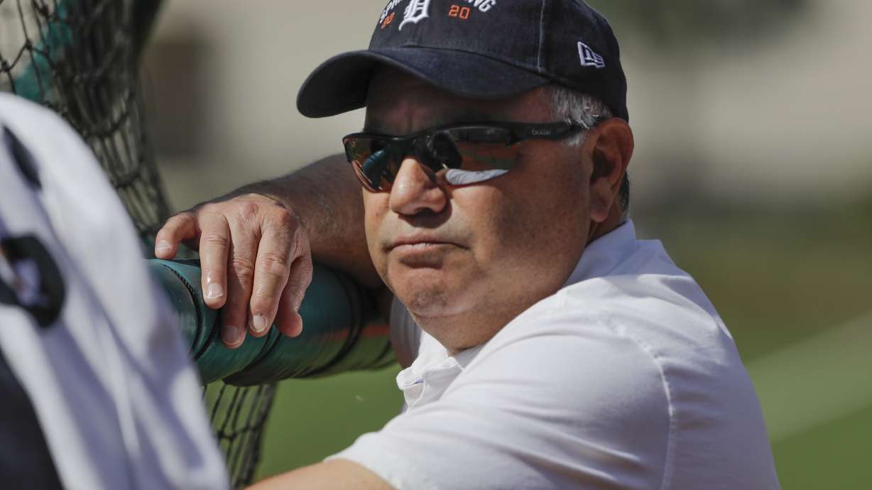 FILE - In this Saturday, Feb. 15, 2020 file photo, Detroit Tigers general manager Al Avila watches batting practice during a spring training baseball workout in Lakeland, Fla. The Detroit Tigers fired general manager Al Avila on Wednesday, Aug. 10, 2022 ending a seven-year tenure with no playoff appearances.