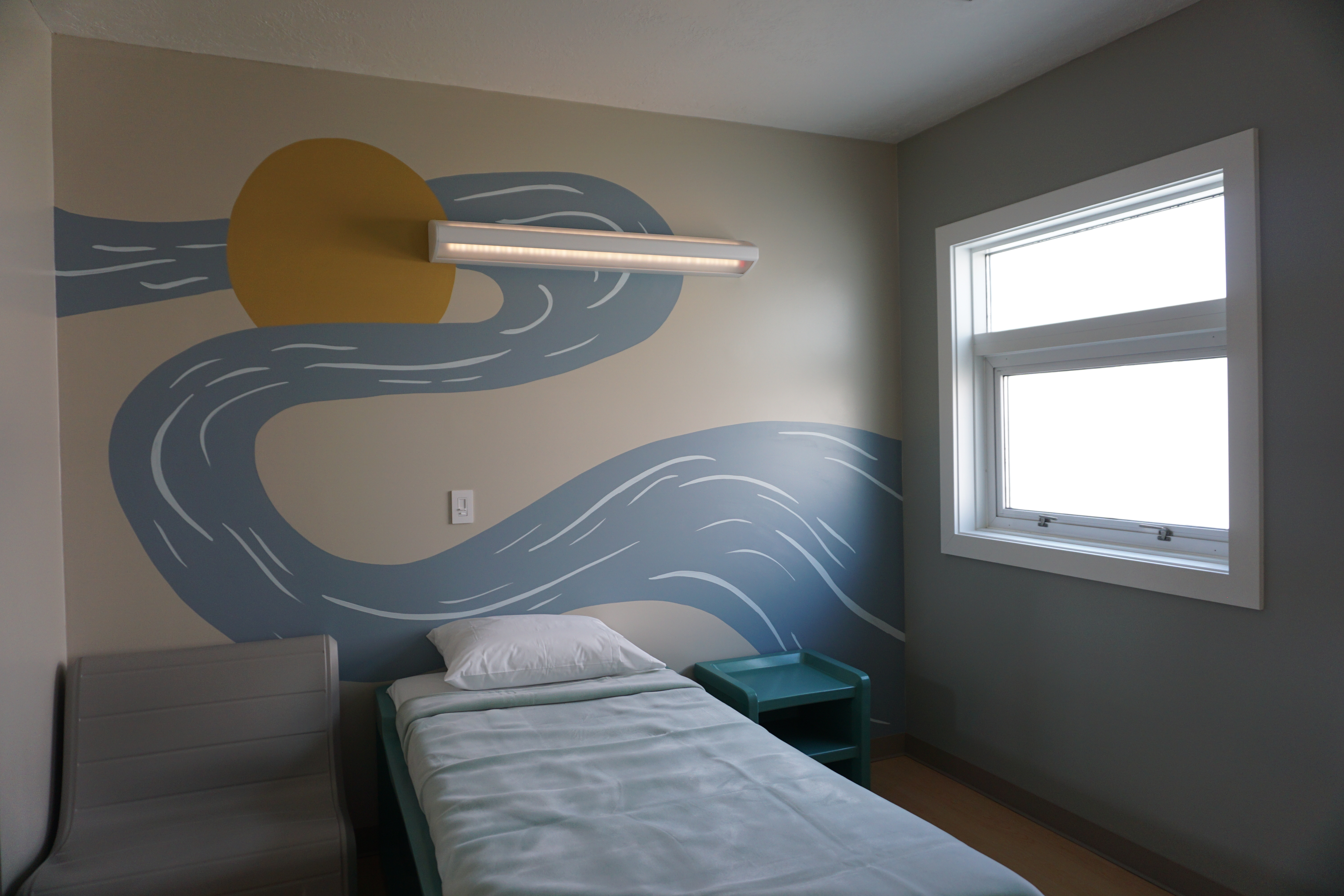 A bedroom in the newly renovated Runaway and Homeless Youth Program facility which was unveiled on Thurday.