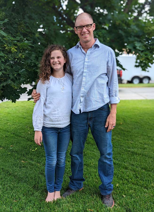Laneah Knickerbocker with her father, Jean-Michel Knickerbocker.