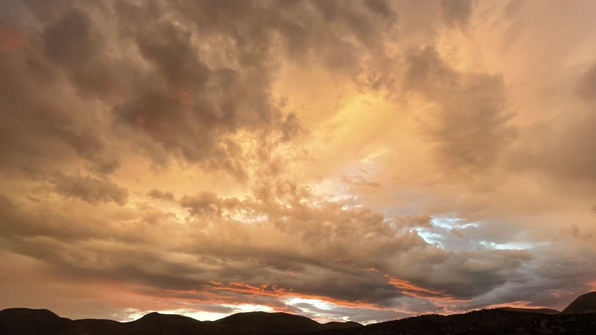 A cloudy sunrise over Fayette, Sanpete County, on Wednesday. Monsoonal showers are expected across central Utah and the rest of the state over the next few days.