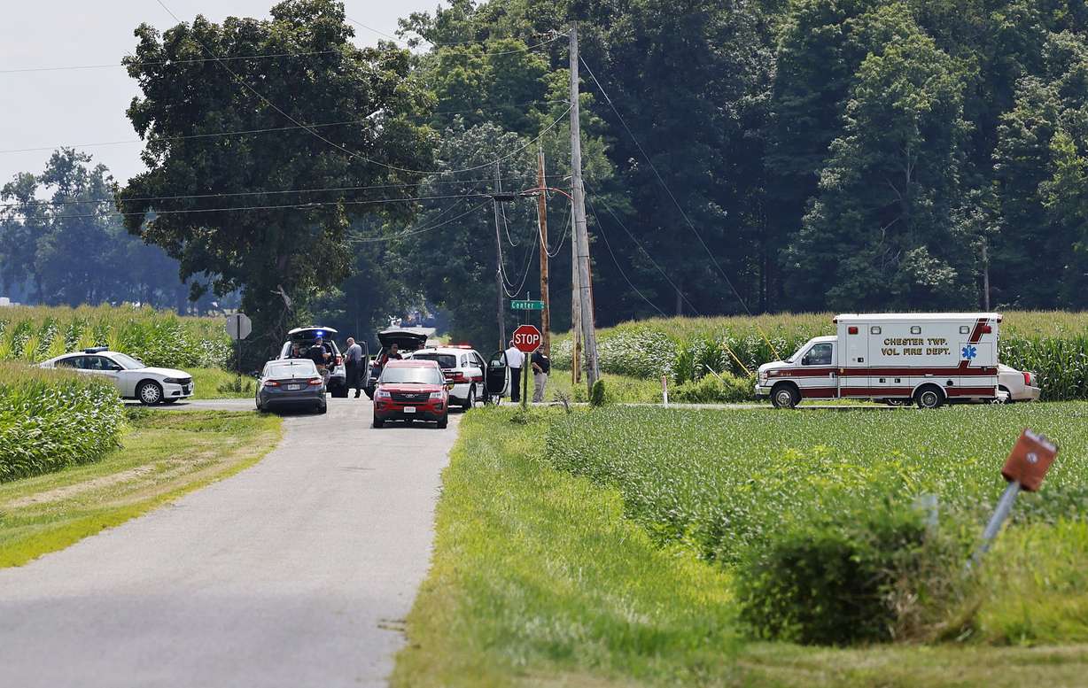 The area near Center and Smith roads was closed for hours during a standoff Thursday, in Clinton County, Ohio, after an armed man tried to breach the FBI's Cincinnati office and fled north on the highway.