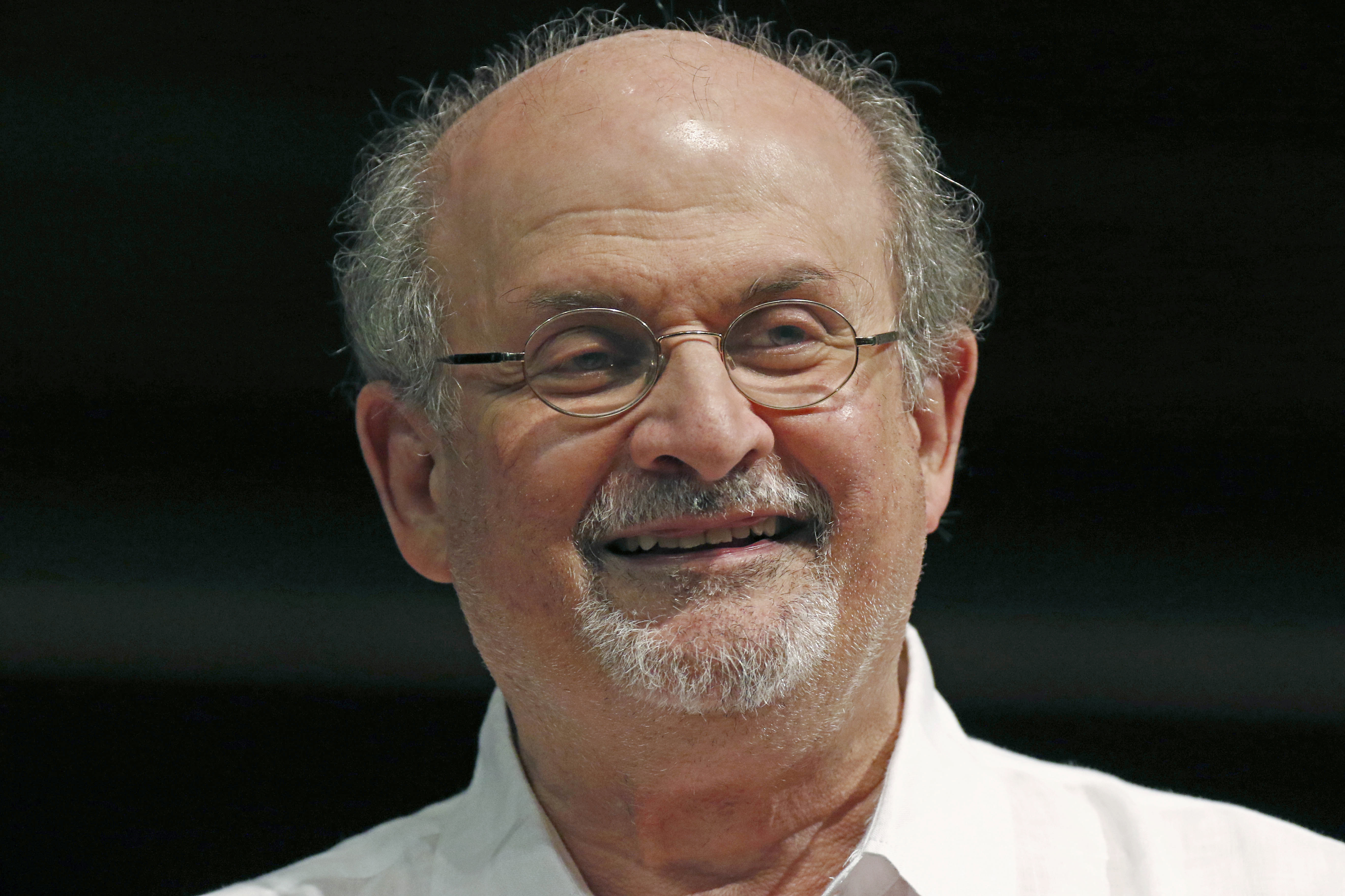 Author Salman Rushdie appears during the Mississippi Book Festival in Jackson, Miss., on Aug. 18, 2018. Rushdie, whose writing led to death threats, has been attacked on stage at an event in western New York