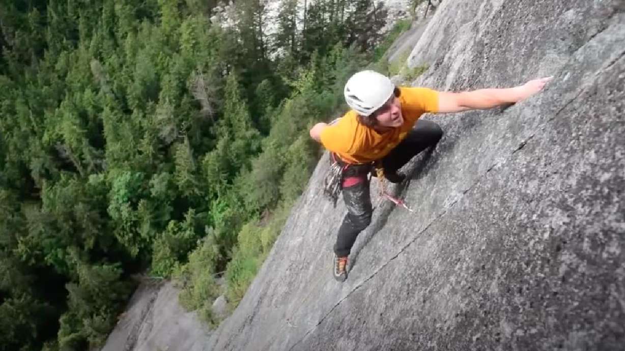 Casey Dubois was climbing fourth pitch of Warriors of the Wasteland in Squamish, British Columbia, when a carabiner failed and Dubois took a big fall.