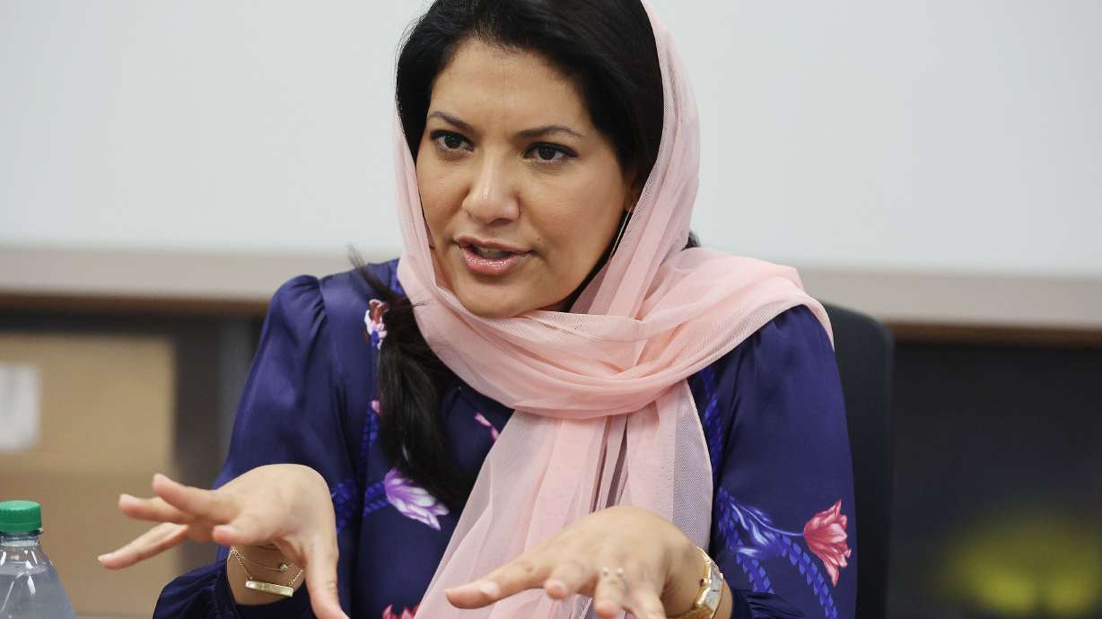 Saudi Arabia Princess Reema bint Bandar Al Saud, Saudi Arabia’s ambassador to the United States, speaks with the Deseret News publications board at the newspaper’s offices in Salt Lake City on Wednesday.