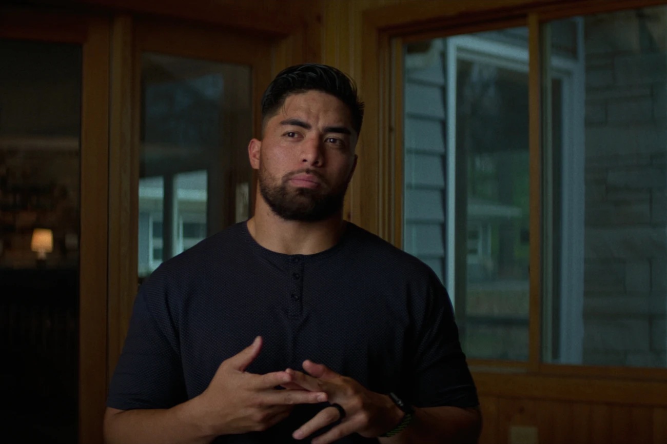 Manti Te’o in “Untold: The Girlfriend Who Didn’t Exist,” a documentary premiering on Netflix Tuesday. 